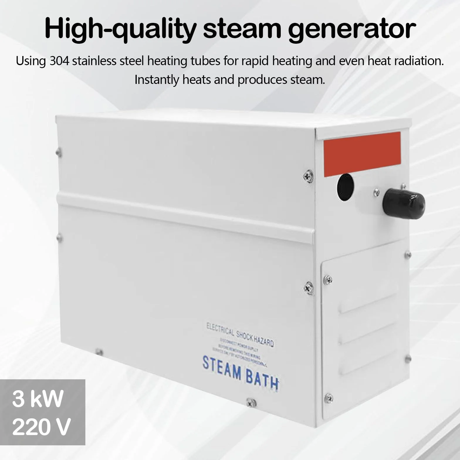 Generatore Vapore Sauna 3kW 220V Controller LED 25-55°C 2-3m³ Acciaio Inox 316