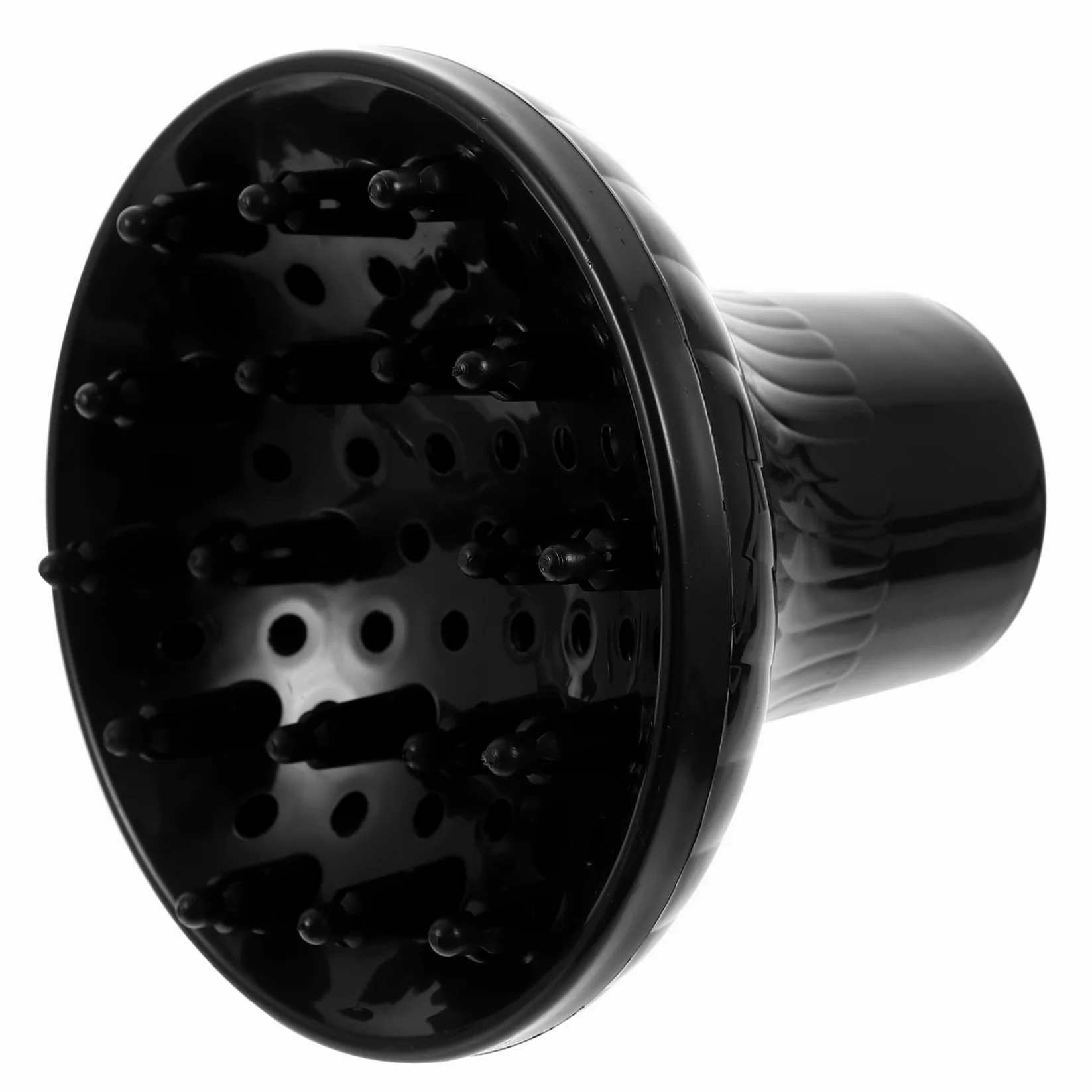 Diffusore per Asciugacapelli Ricci Nero in Plastica da Salone | Casa e Parrucchiere, Flusso a 360 Gradi, Riduce Crespo, Diametro 4, 2-4, 8cm