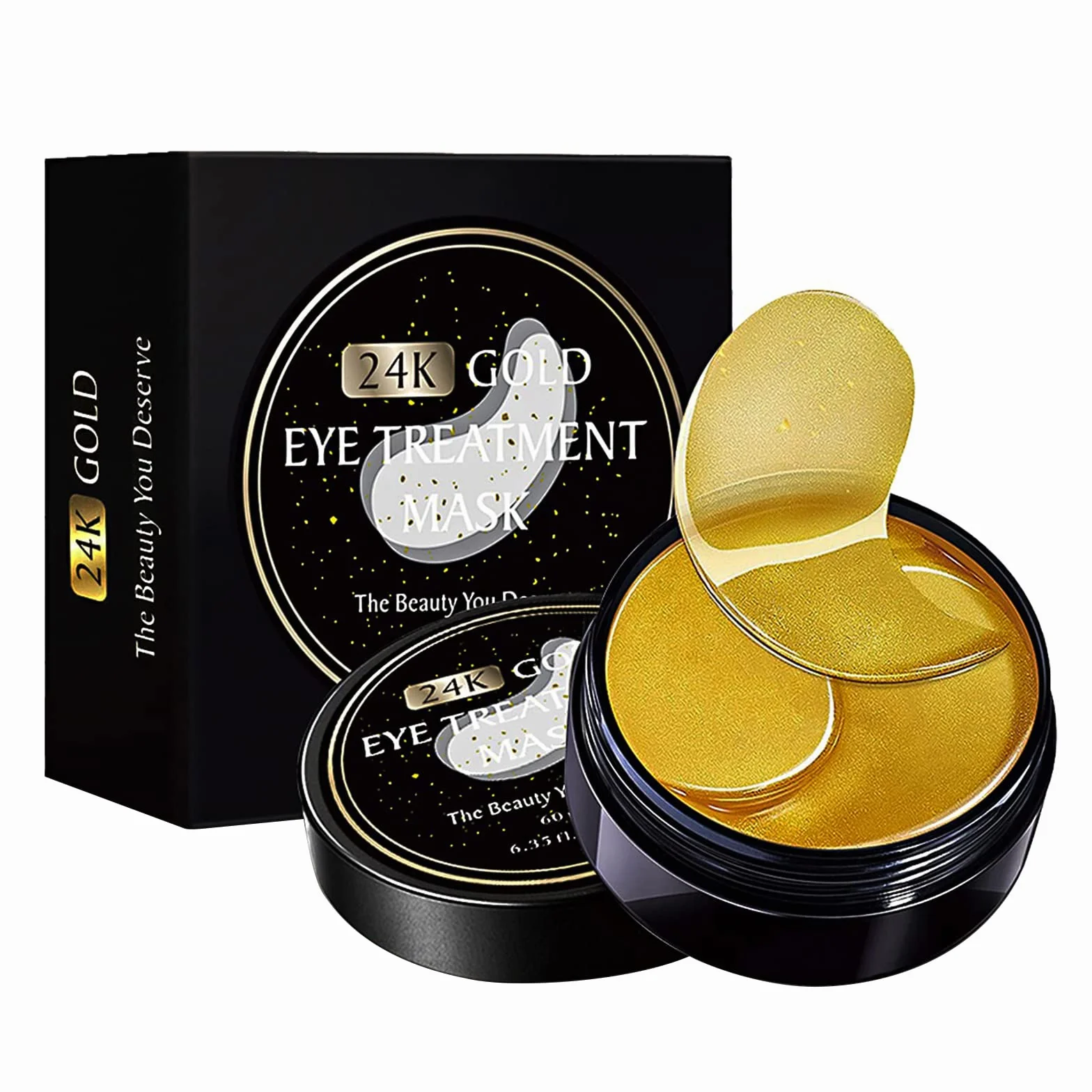 60 Pcs Patch Occhi 24K Gold, Patch Occhiaie e Borse in Gel per Sotto gli Occhi, Anti-Rughe e Anti-Occhiaie, Rimuovi Borse e Puffiness, Effetto Idratante e Antietà, Unisex