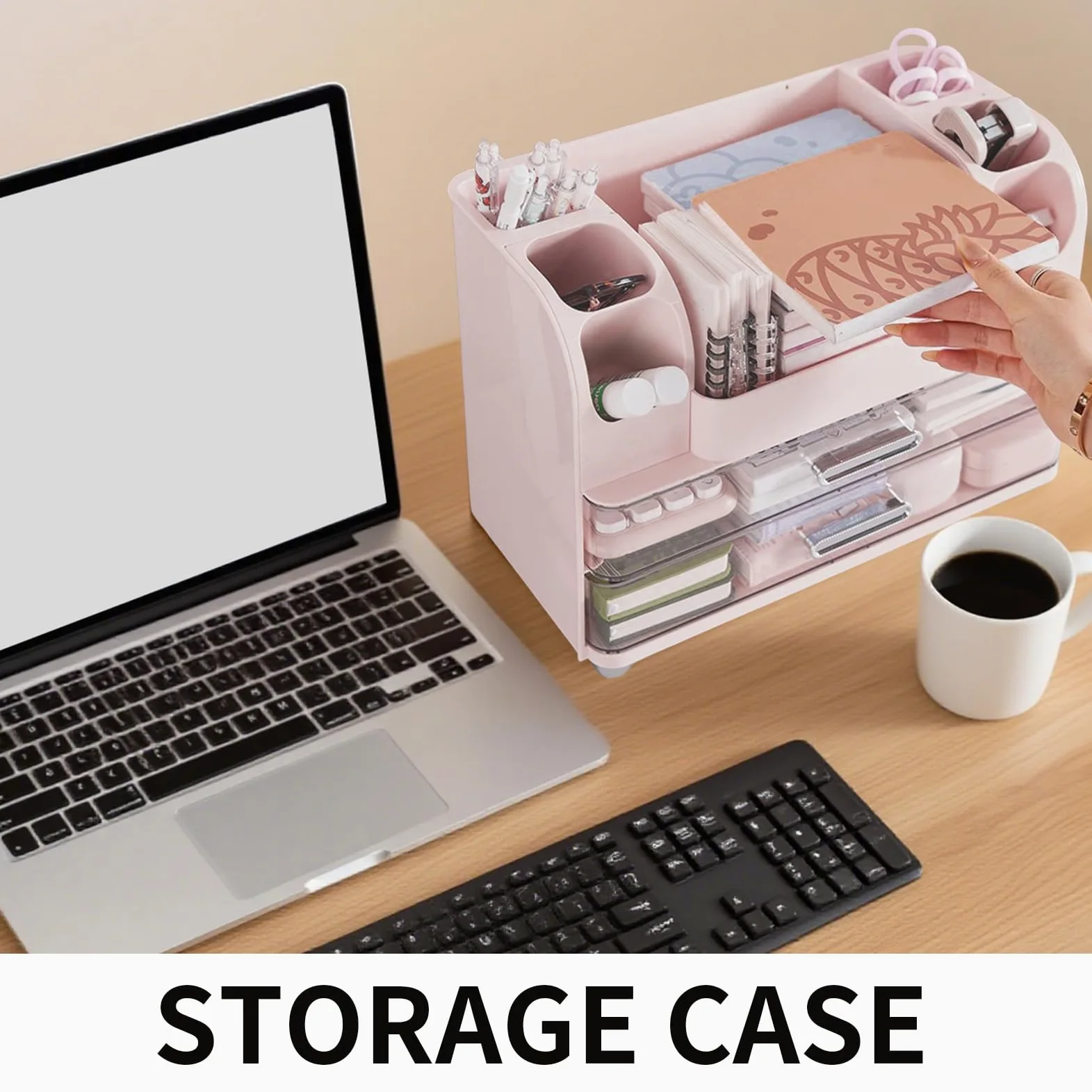 Generisch Organizer per trucchi per il tavolo da toeletta, grande e decorativo | Articoli igienici da bagno, per cosmetici, cassettiera, cucina, camera da letto, articoli da toeletta