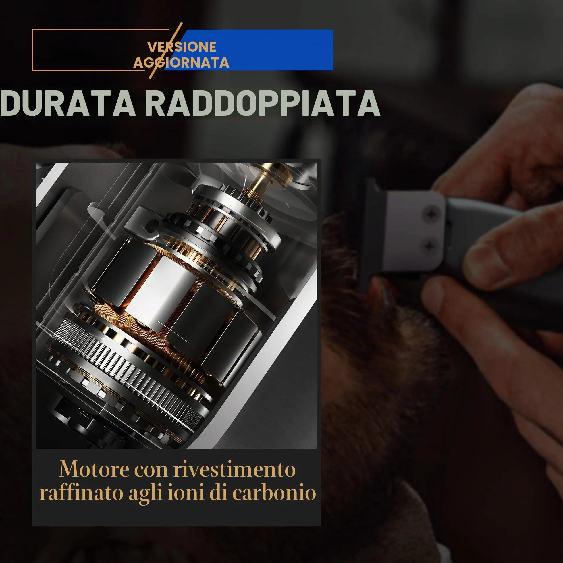 SUPRENT Tagliacapelli Uomo Professionale, Elettrico Taglio Capelli Taglierina Macchinetta senza fili, Regolabarba Uomo Kit con Pettini Guida in acciaio inox (Argento)