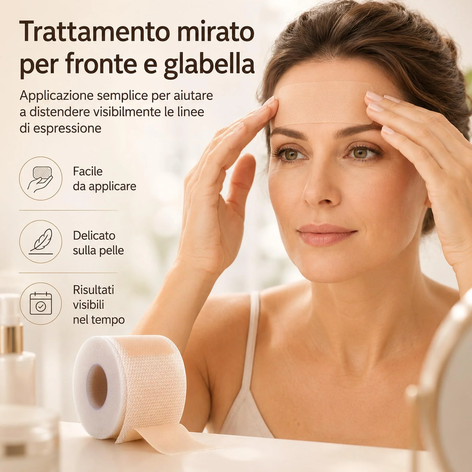 Nuvee Patch Antirughe in Silicone – Trattamento Viso, Collo e Décolleté, Idratante, Levigante, Riutilizzabile, per Rughe e Linee Sottili