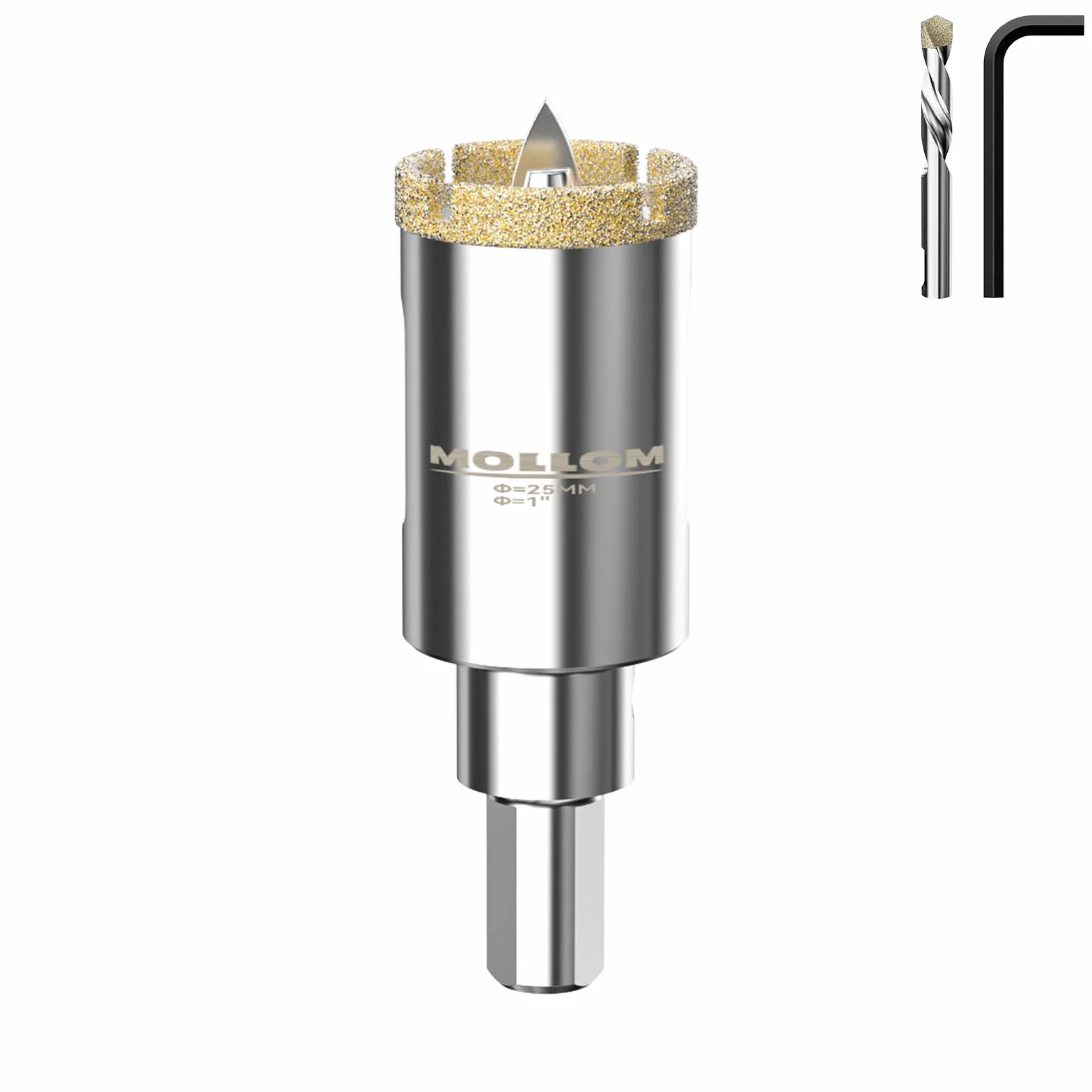 Mollom 1" (25mm) Sega a tazza diamantata per piastrelle, vetro, ceramica, marmo