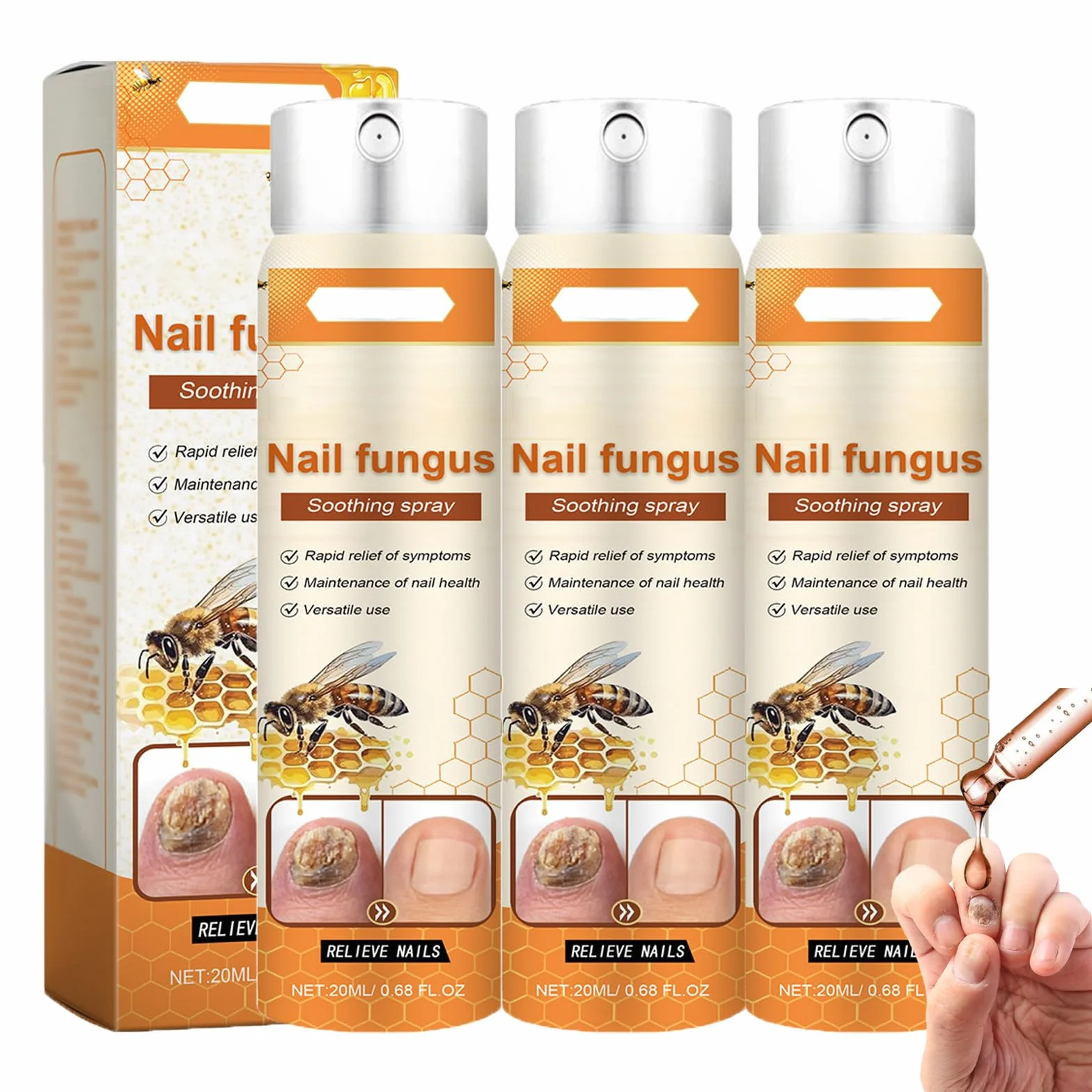 Timilk Advanced Nail Repair Spray, siero e rinforzante per unghie, idratante per unghie visibilmente più sane, nuovo trattamento lenitivo 2025, crescita sana con cura del piede e delle unghie (3 pezzi