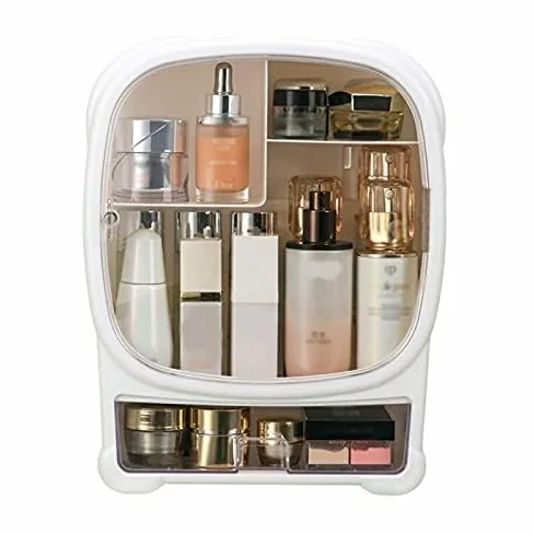 Espositore per cosmetici, grande capacità, organizer per rossetti, trucchi e prodotti per la cura della pelle su scrivania o bagno