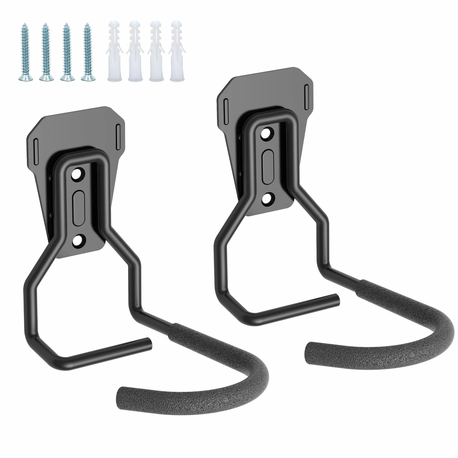Euqvunn Appendi Bici da Muro Supporto per Biciclette da Parete 35KG Gancio Bici verticale salvaspazio per garage/interni Compatibile con Bici da Corsa/Mountain Nero Set di 2
