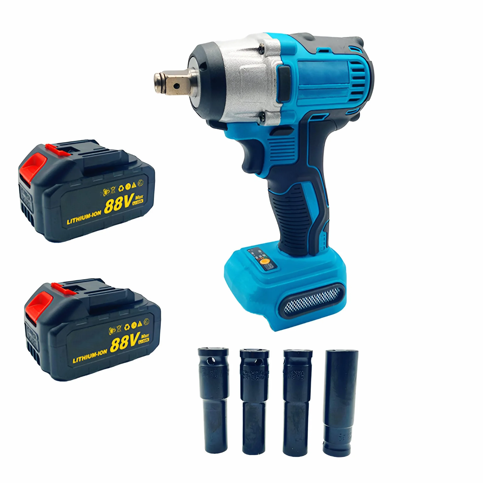 Kit Attrezzi Professionali 88V Trapano Avvitatore Smerigliatrice Angolare e Trapano a Impulsi 2 Batterie 14 Punte 3 IN 1