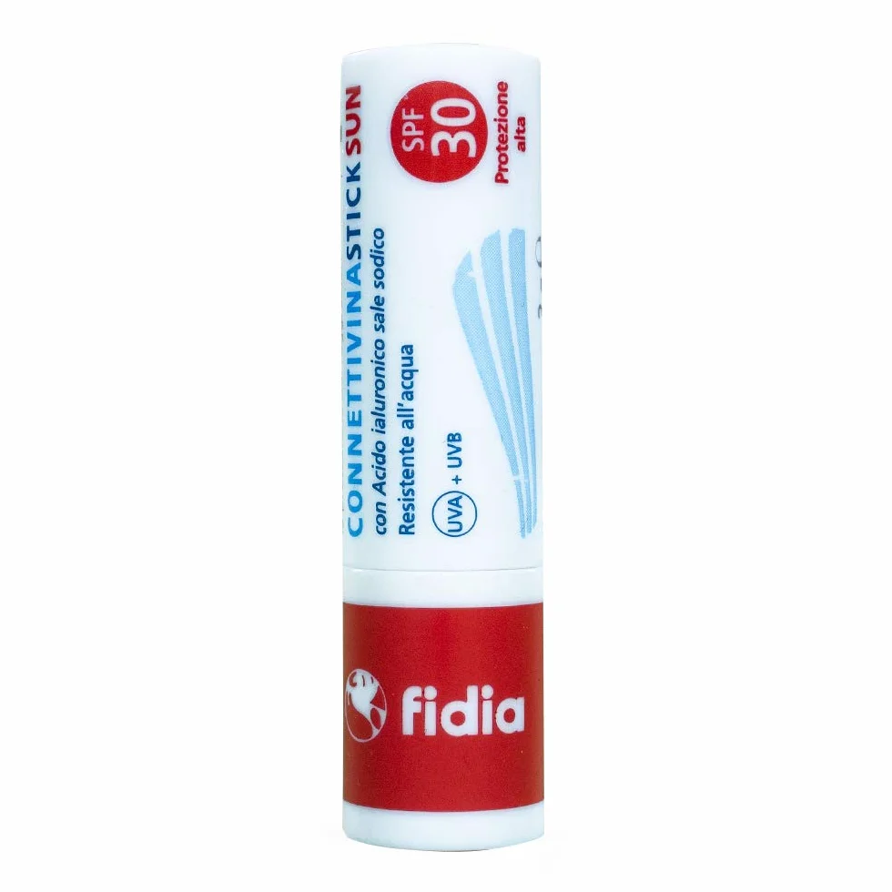 Fidia Farmaceutici ConnettivinaStickSun - Stick Labbra da 3g a Base di Acido Ialuronico 0,2%, con Filtri Solari SPF30