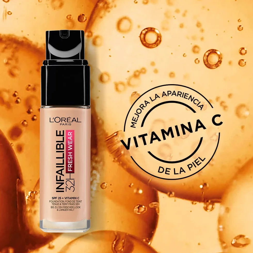 L'Oréal Paris Fondotinta Liquido Infaillible 32H, Coprente a Lunga Tenuta con Protezione Solare SPF25, Formula Waterproof e Idratante, Tonalità: 200 Natural Linen