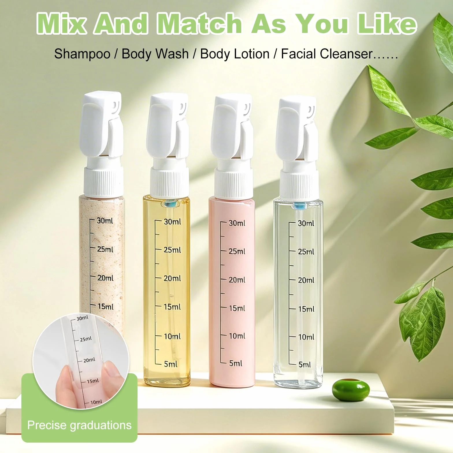 4 in 1 bottiglie da viaggio da riempire, bottiglie da viaggio ricaricabili, bottiglie di shampoo da riempire, gadget da viaggio, bottiglie da viaggio per shampoo, lozione e balsamo