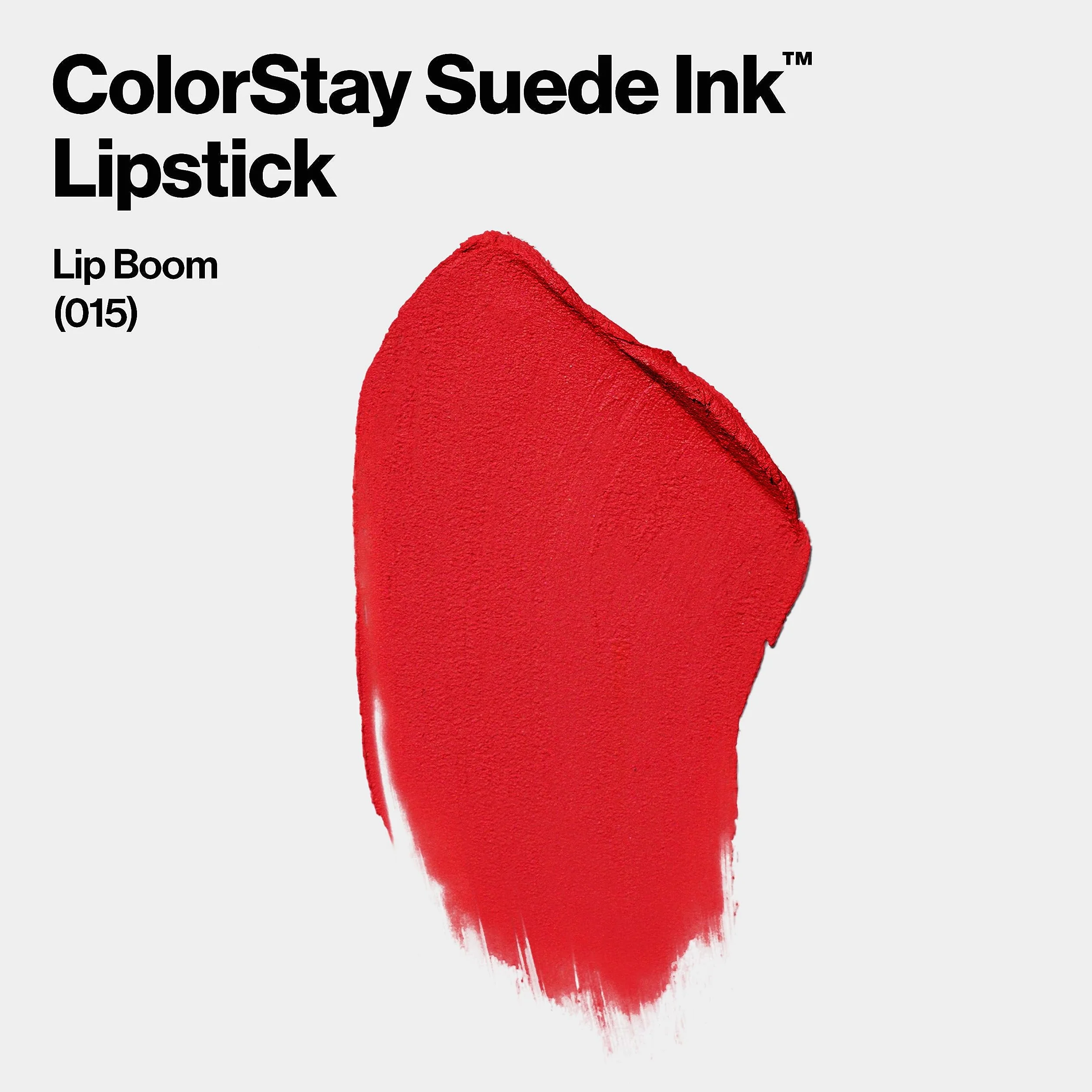Revlon ColorStay Suede Ink Lipstick, Rossetto Opaco, A Lunga Durata, Formula No-Transfer, Arricchito con Vitamina E, Resistente All'Acqua, 015 Lip Boom, 2.55g