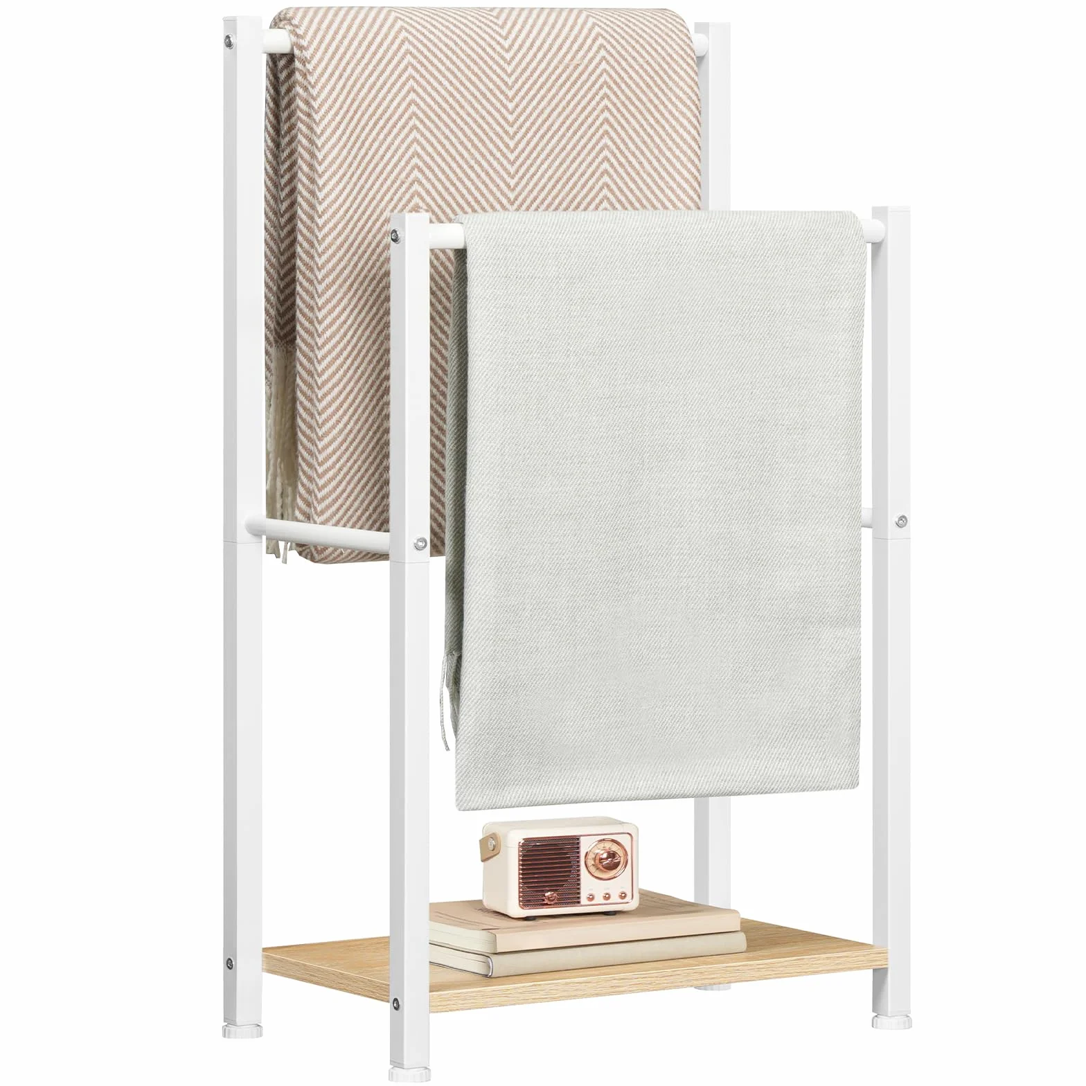 HOOBRO Portasciugamani da Terra 2 Bracci Metallo 42x24x80 cm Stabile EWN02LB01