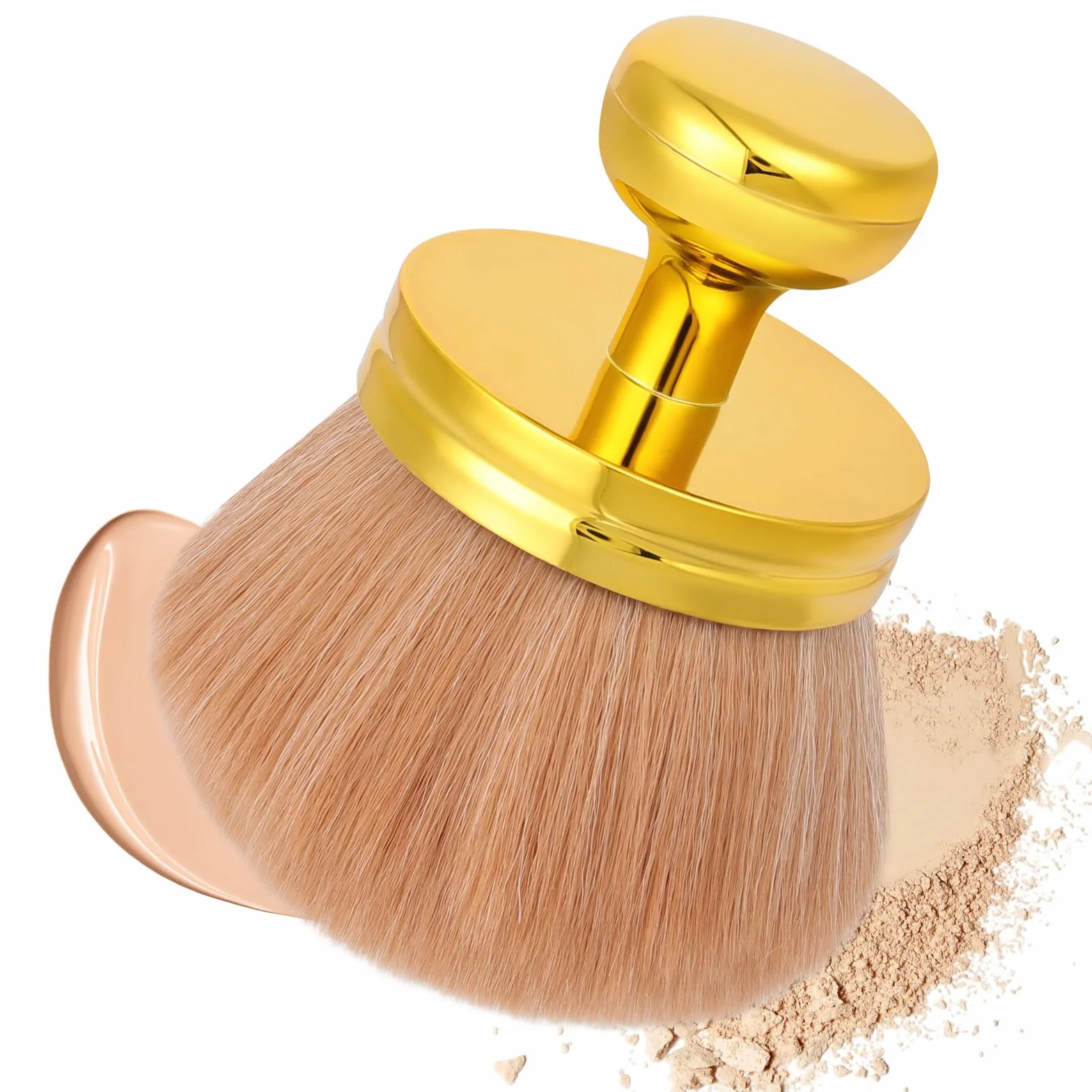 LOPHE Pennello Autoabbronzante Grande per Il Corpo, Kabuki Ovale, Spazzola per Trucco per Il Corpo, Applicatore Portatile per Sfumare e Sfocare la Pelle per Gambe/Braccia