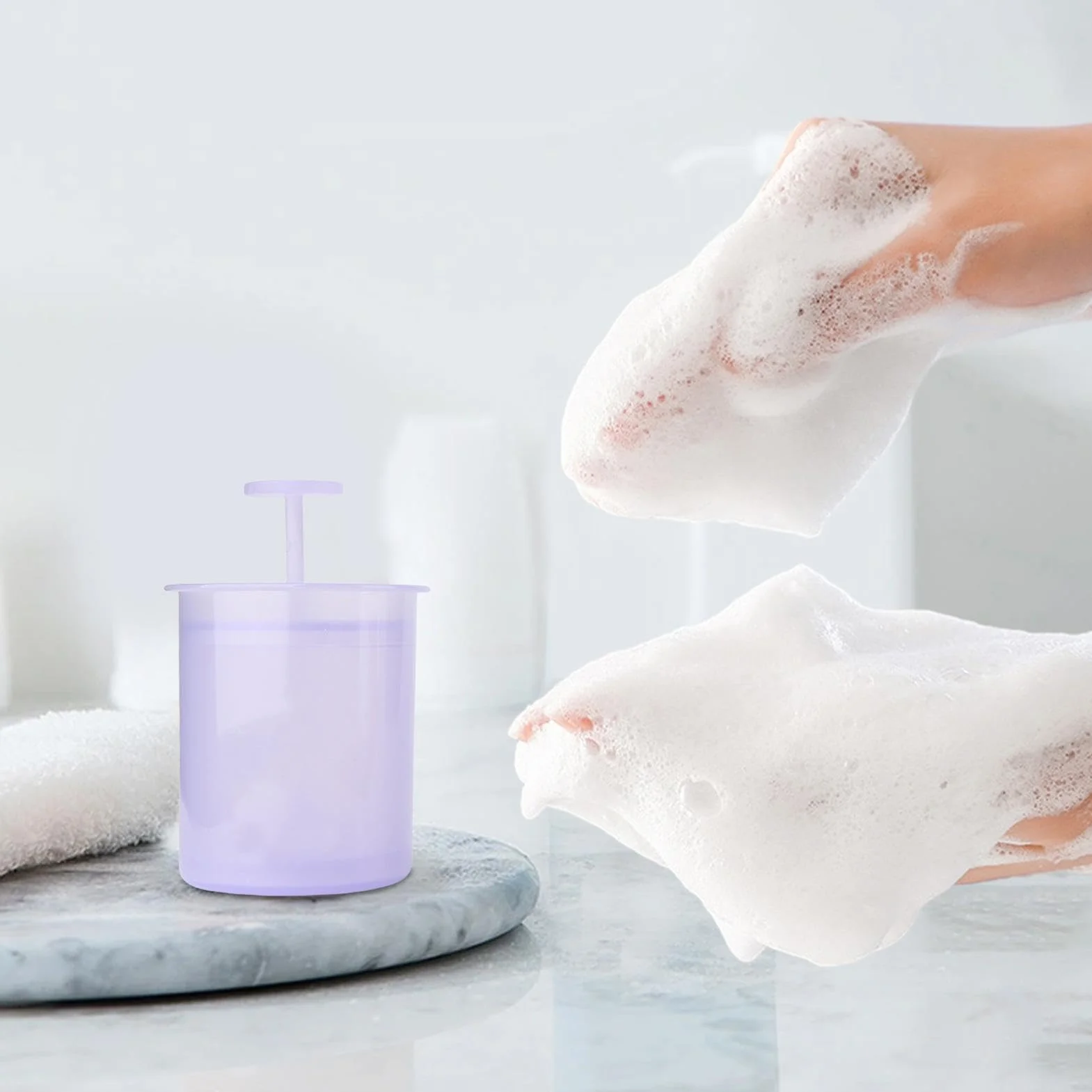 Foam Maker Bubble Maker Foamer portatile Doccia Bagno Shampoo Detergente Schiuma Maker, Detergente Schiuma Maker, Strumento di pulizia del viso per le donne