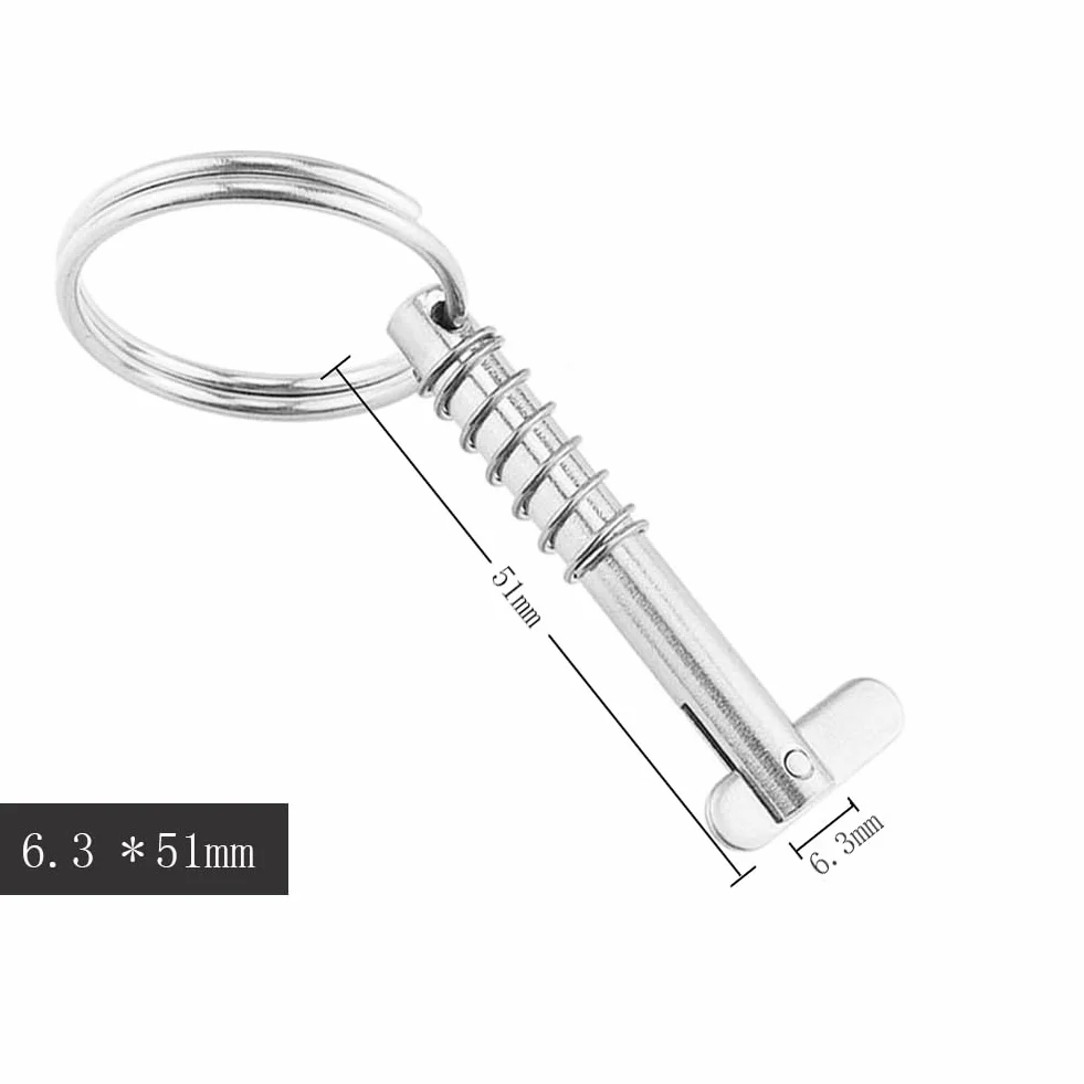 Perno a sgancio rapido inossidabile 316 6.3mm x 51mm 2 pezzi perni a molla marini