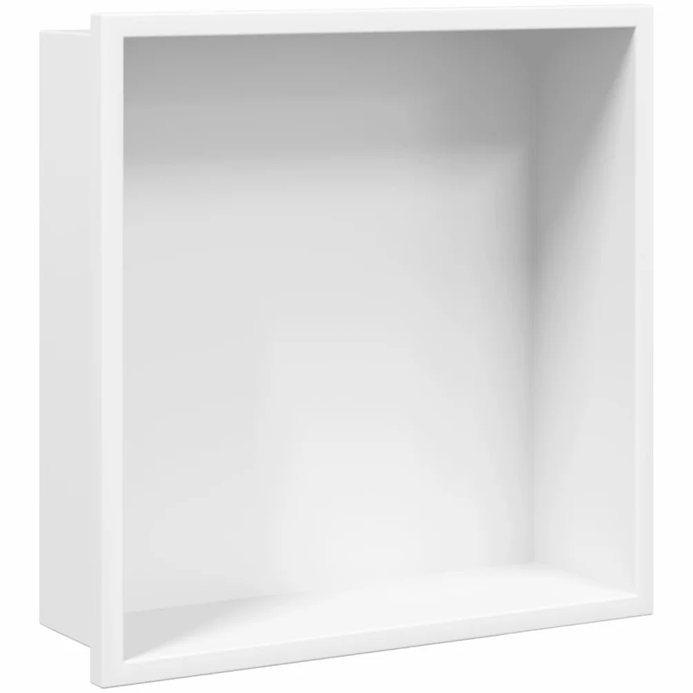 Nicchia per Doccia Bianco Opaco 32x32x9cm Acciaio Inox