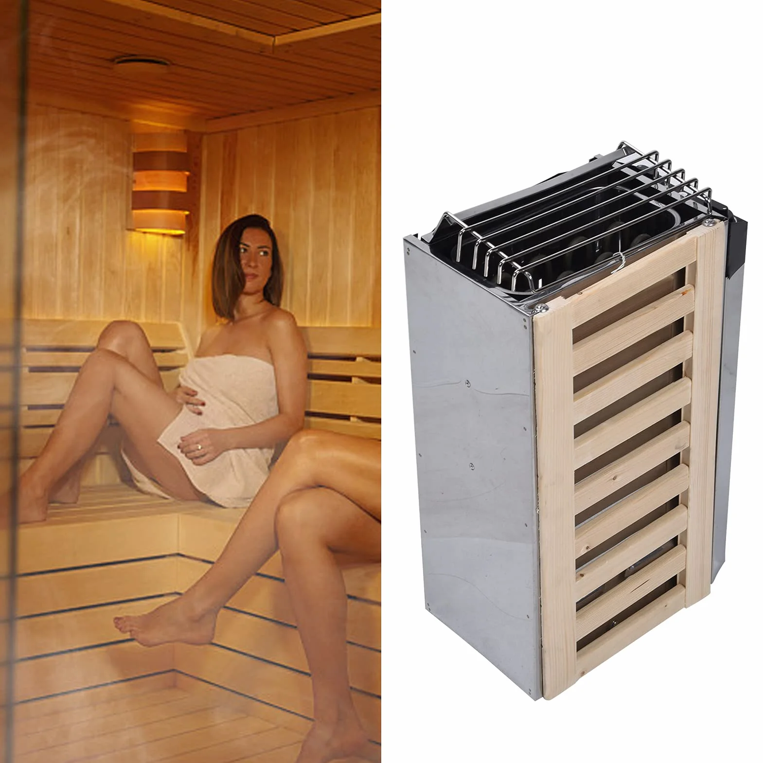 Stufa per Sauna 3.6KW Acciaio Inossidabile Riscaldatore 230V