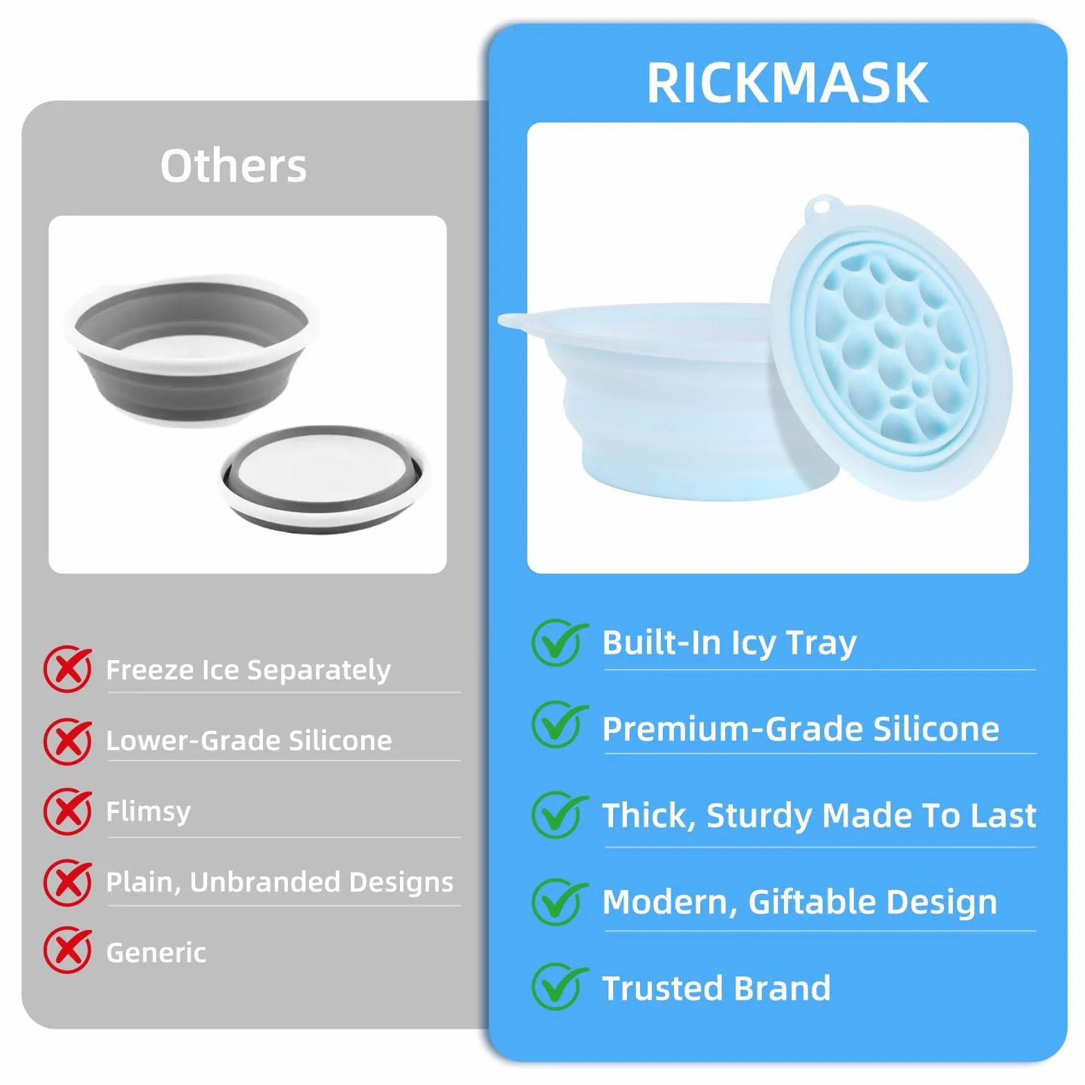 Face Ice Bath Bowl, Silicone Ice Facial Folding Washbasin, Foldable Ice Bath Artifact, Portable Washing Basin, Face Ice Bath Water Chiller for Soothe Skin, Reduce Puffiness, Pore Shrinking