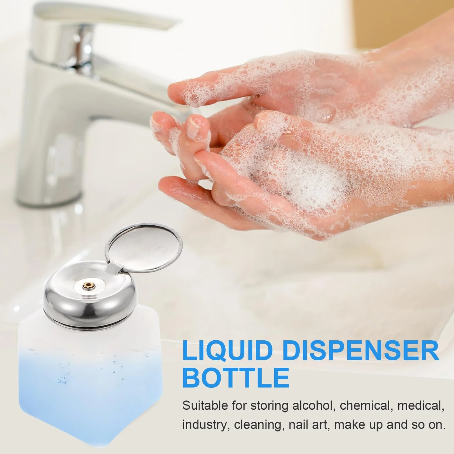 2 Pezzi Flacone Dosatore Alcol Isopropilico 100ml in Pe Bianco Pompa Anti-statico e Tappo, per Trattamenti Unghie ed Elettronica
