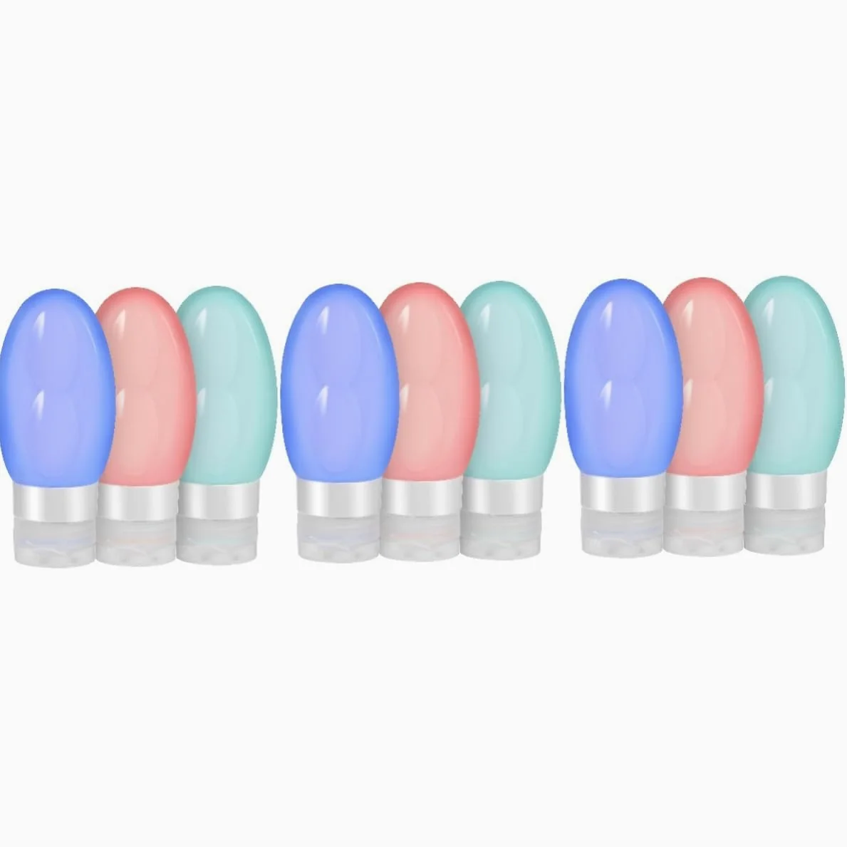 3 Set Bottiglie Viaggio Ricaricabili Contenitori Squeeze Con Tappi Per Shampoo E Cosmetici Per Viaggi E Attività Outdoor 3 Pezzi * 3
