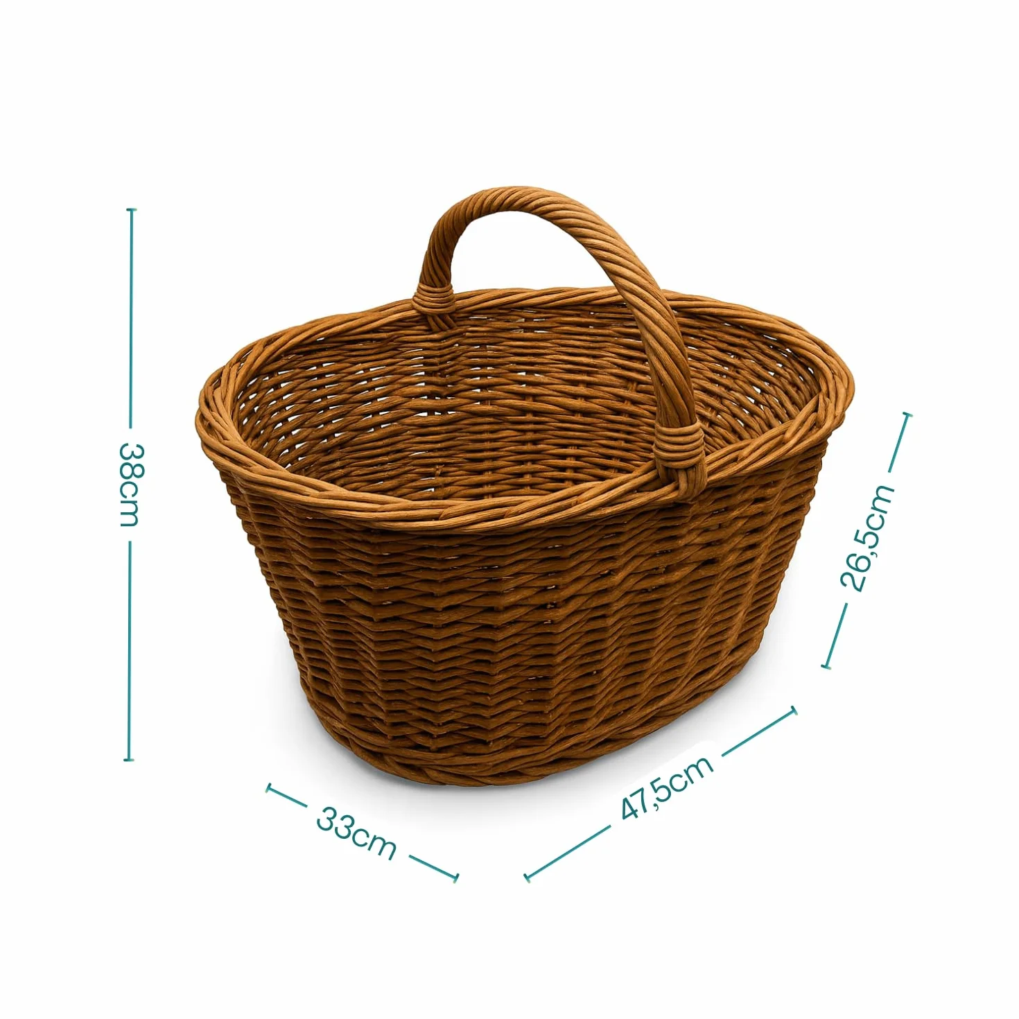 Virsus Cesto in Vimini Portalegna 47,5x33x38 cm Cestino intrecciato da Picnic Portaoggetti
