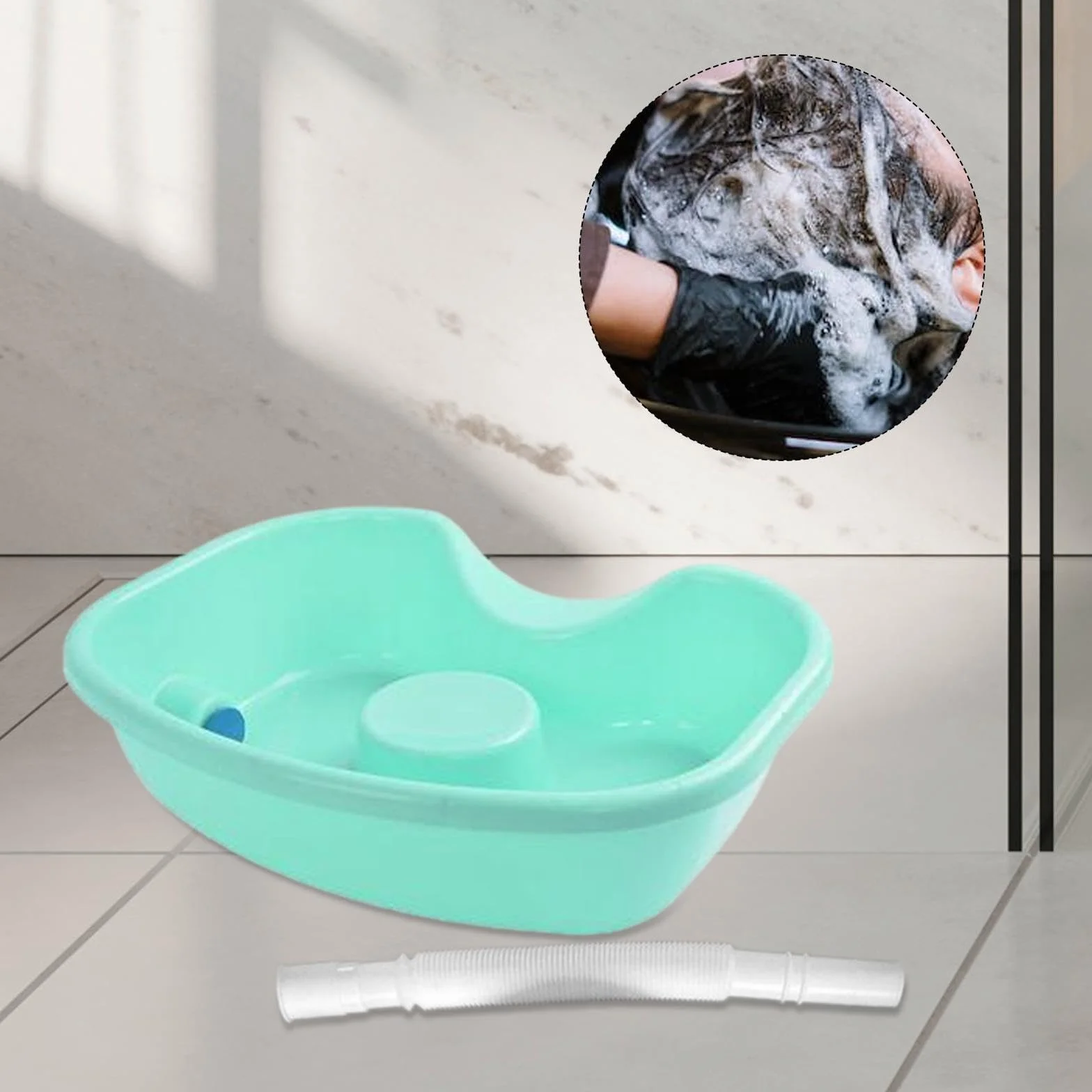 Generic Ciotola per shampoo Lavabo per capelli Attacco per lavello portatile Bacinella per risciacquo Vassoio per lavare i capelli per casa Uomini Donne, stile b