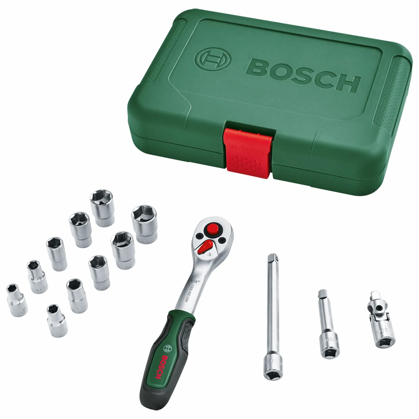 Bosch Zestaw 14-częściowy nasadek 1/4" z grzechotką i uchwytem magnetycznym