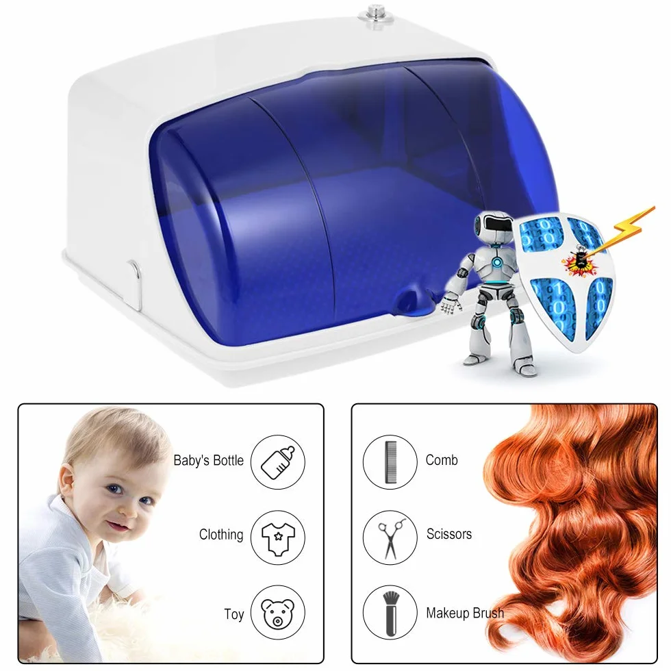 5W Sterilizzatore UV Cleaner Box, multifunzionale Disinfezione Cabinet, Strumento professionale per nail art Strumento per sterilizzatore a temperatura vassoio, 220V Spina UE