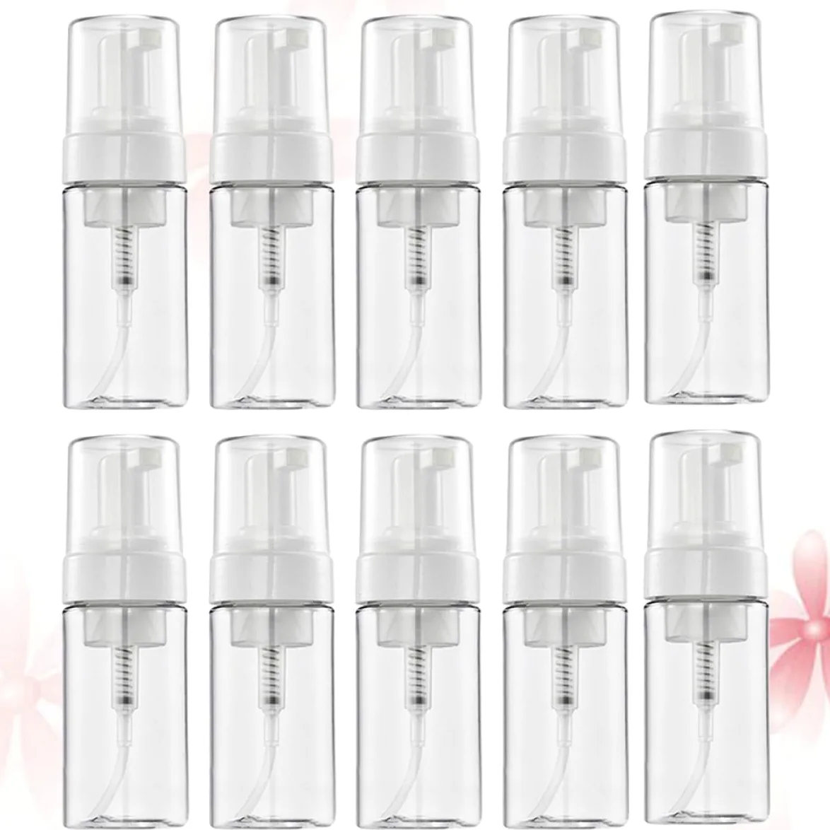 Set da 10 Flaconi Pompa da 100 Ml Trasparenti, Bottiglie Vuote Ricaricabili per Cosmetici, per Viaggi, Palestra e Doccia, Contenitori Salvaspazio per Shampoo, Lozione