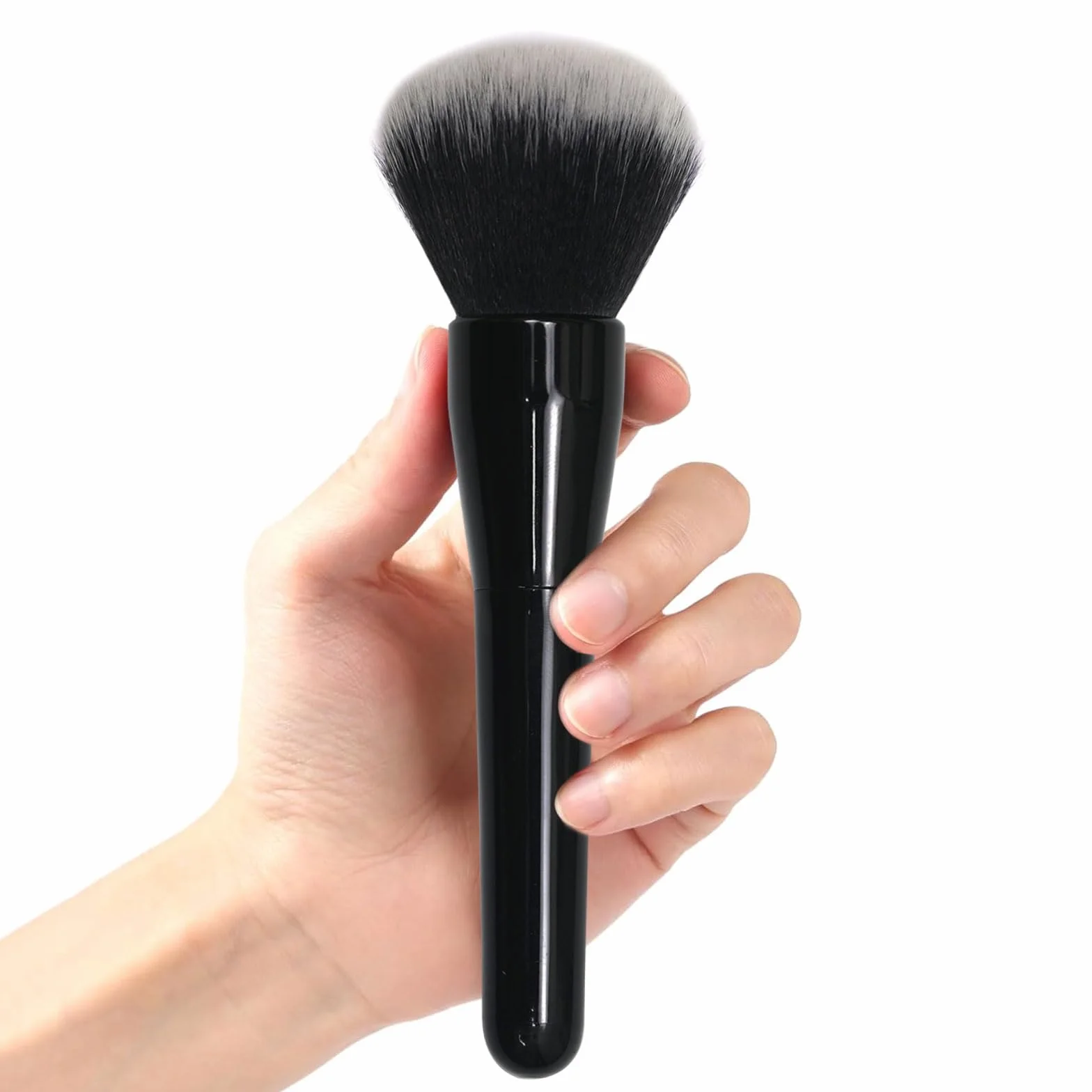 Mezrkuwr Pennello grande per polvere, pennello per fondotinta, pennello professionale per trucco per sfumare liquidi, creme e polvere impeccabile, lucidatura, sfumatura, correttore