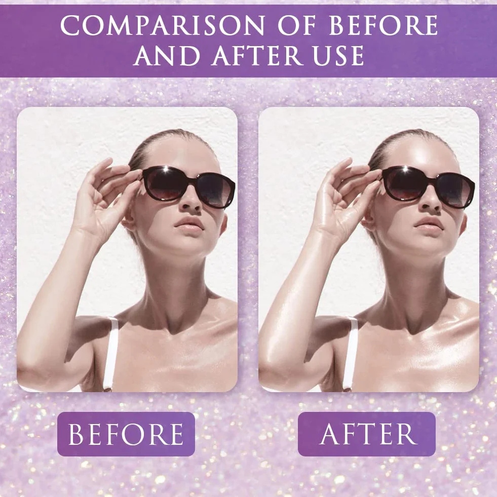 AOOWU Powder Stick, Polvere Corpo Glitter Evidenziatore in Polvere per Viso e Capelli, Patting Powder con Effetto Brillante per Festival e Feste(Bianco)