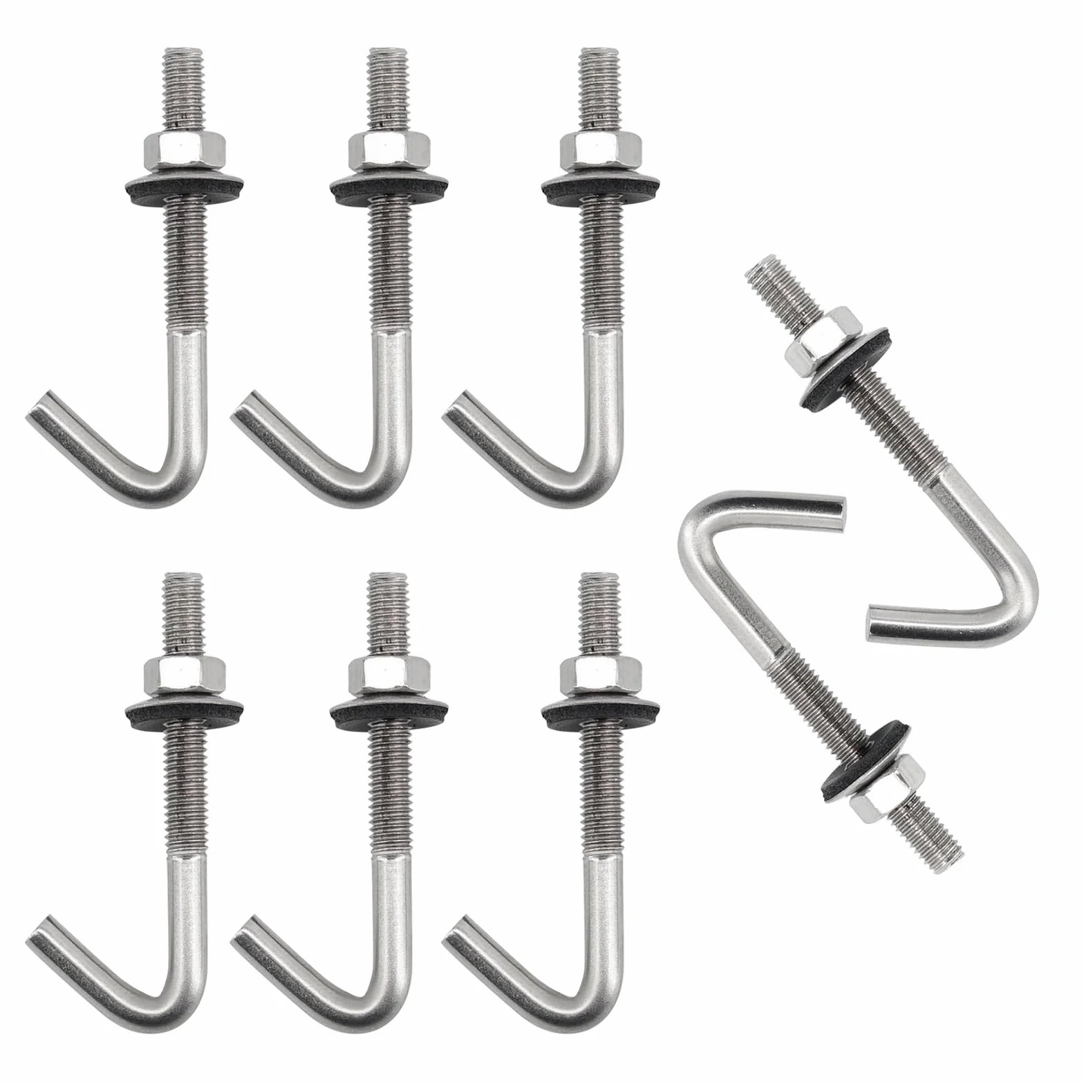 Ancoraggi per tetti M6x50mm acciaio inossidabile 304 ganci a J dado esagonale