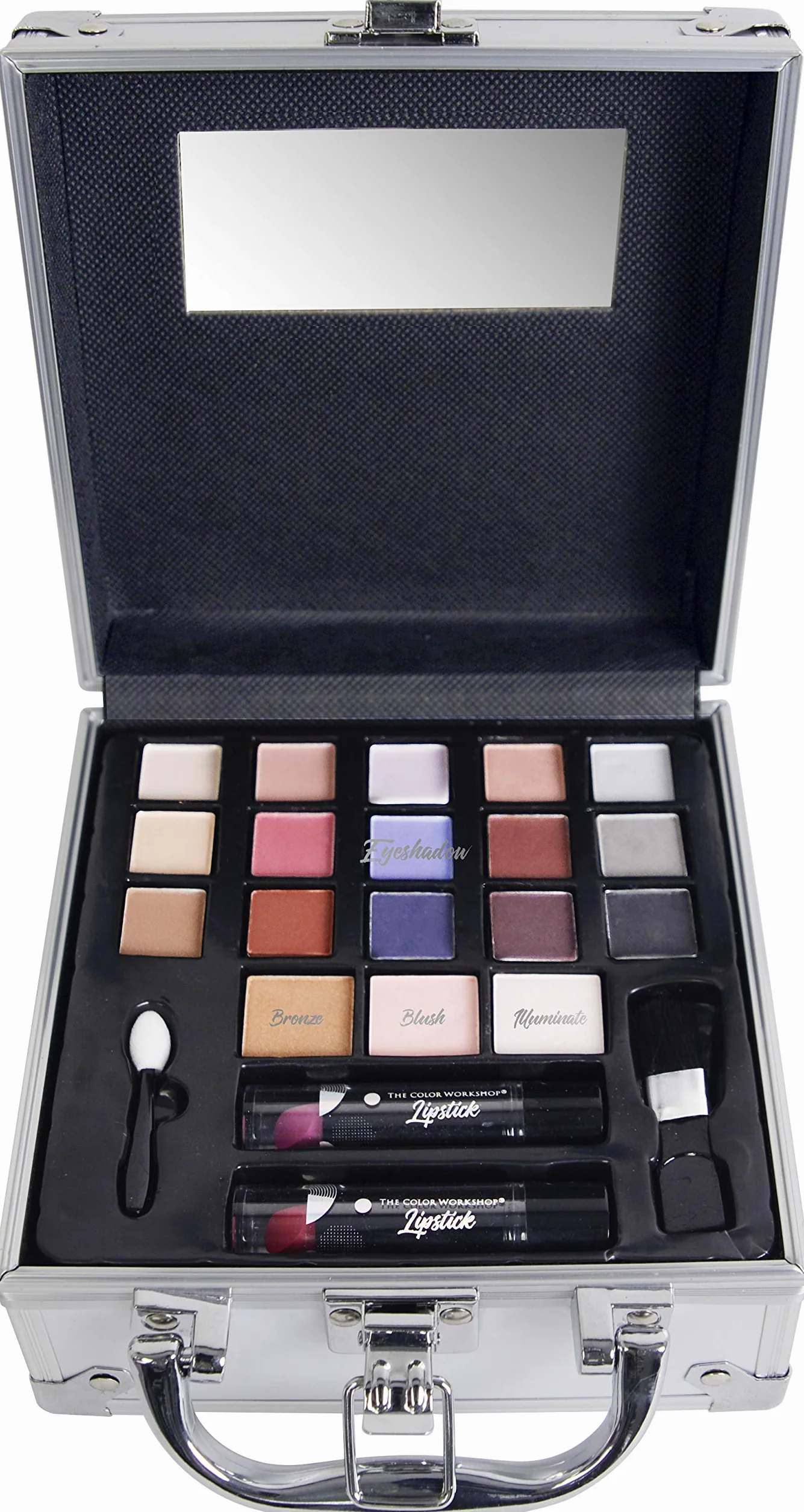 Markwins The Color Workshop - Valigetta Trucchi Travel in Colour Makeup Case - Valigetta Piccola con Specchio e Kit Trucchi Professionali Completo - Set Trucchi per un Makeup Giorno e Sera