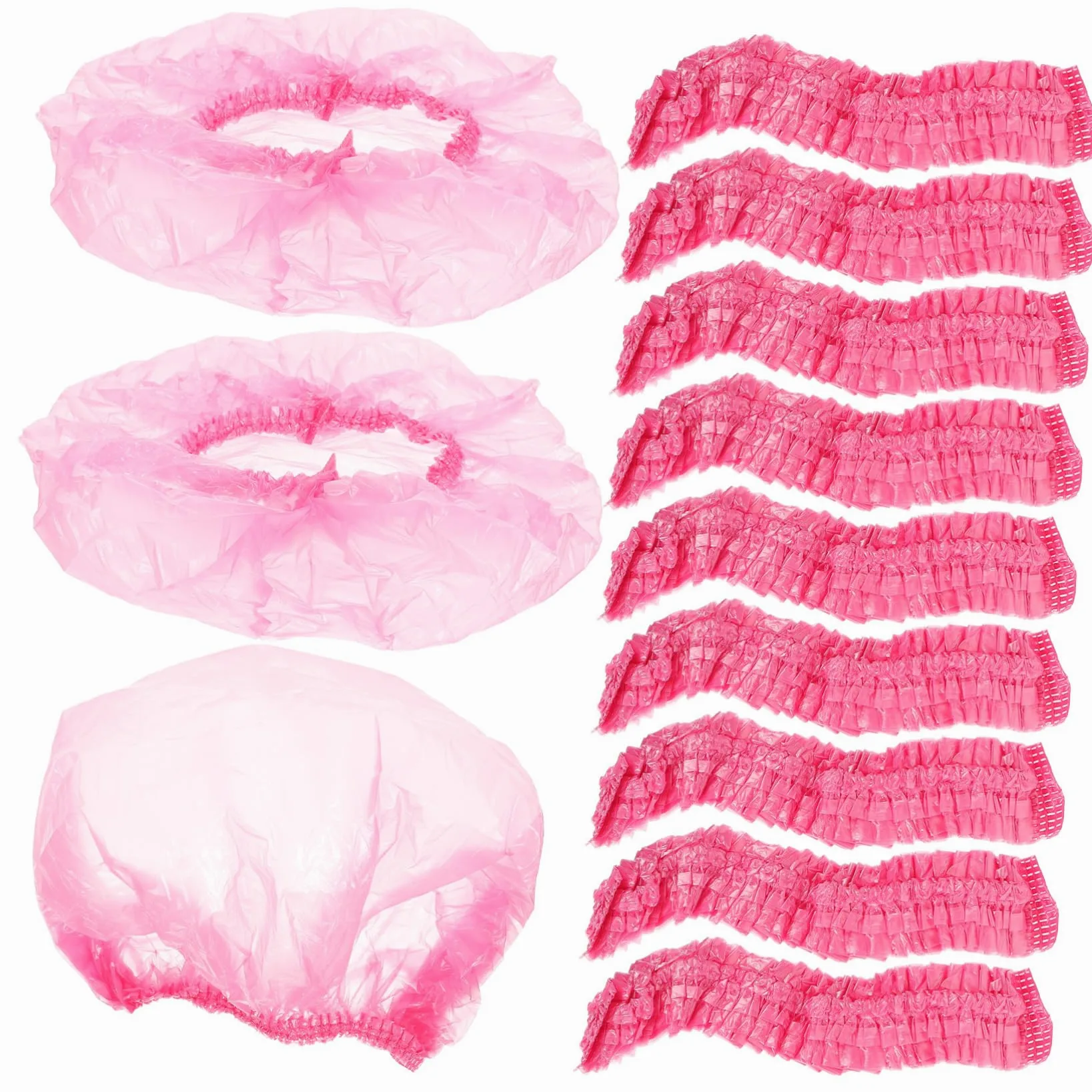 Cuffie Da Doccia Monouso Elastiche Grandi 44 Cm 500 Pezzi Impermeabili Per Donna Chioma Lunghi Uso Casa Spa Salone Hotel