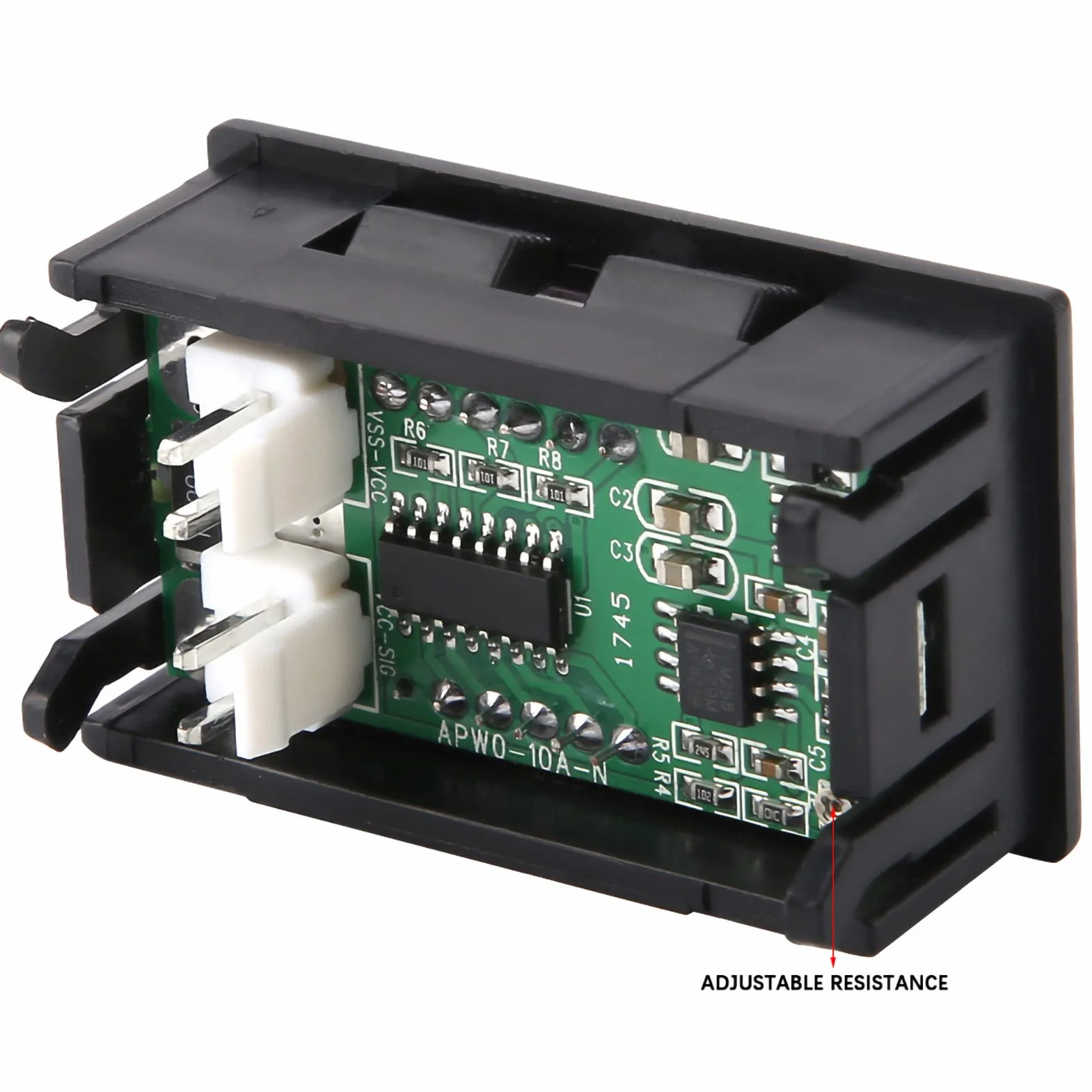 Amperometro digitale Alta precisione 3 cifre Modulo rivelatore di corrente Amp Monitor di misurazione Pannello di misurazione DC 0-1A (Giallo)