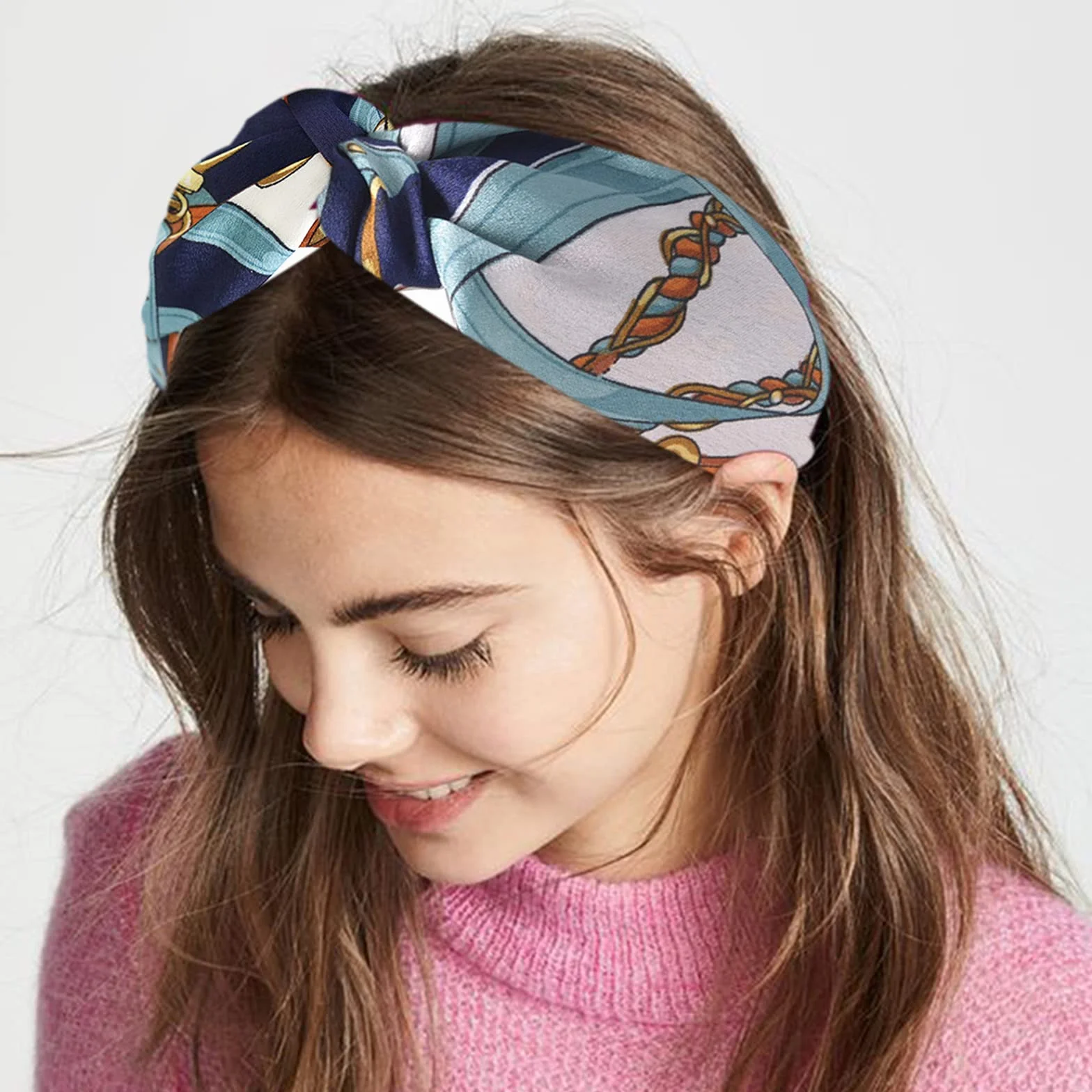 6 Pezzi Cerchietti per Capelli Donna, VEGCOO Fasce Per Capelli Vintage Boho - Elastic Floral Print Fascia per Capelli Accessori per Ragazza Donna
