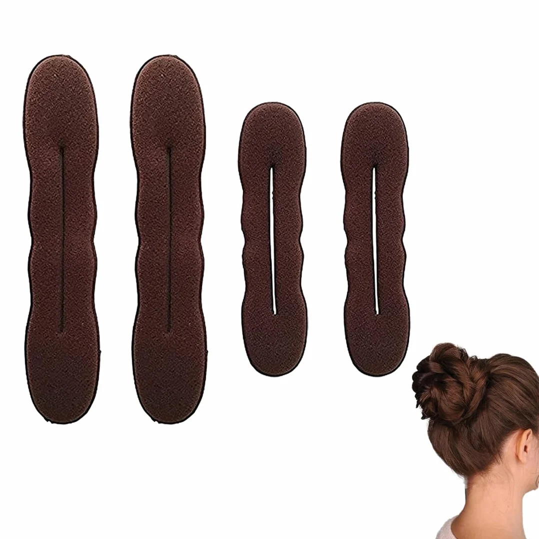 4 Pezzi Chignon per Ciambella, Capelli Strumento per Intrecciare, Twist Curler Donut Strumenti, Magico Articolo per Raccogliere i Capelli in Modo Semplice e Veloce