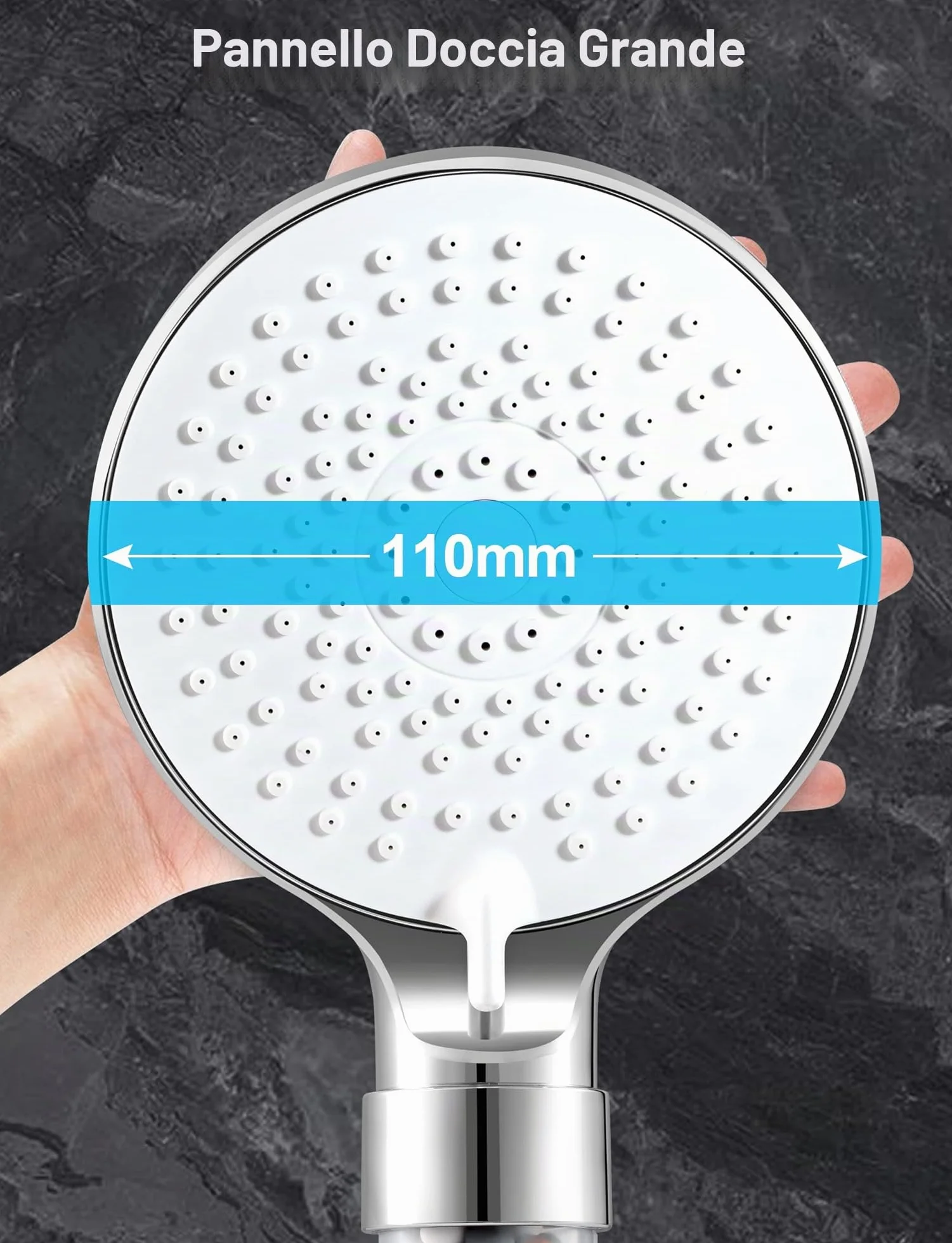 Magichome Soffione Doccia Anticalcare 5 Getti Spray Alta Pressione Filtrazione a 3 Strati Bianco