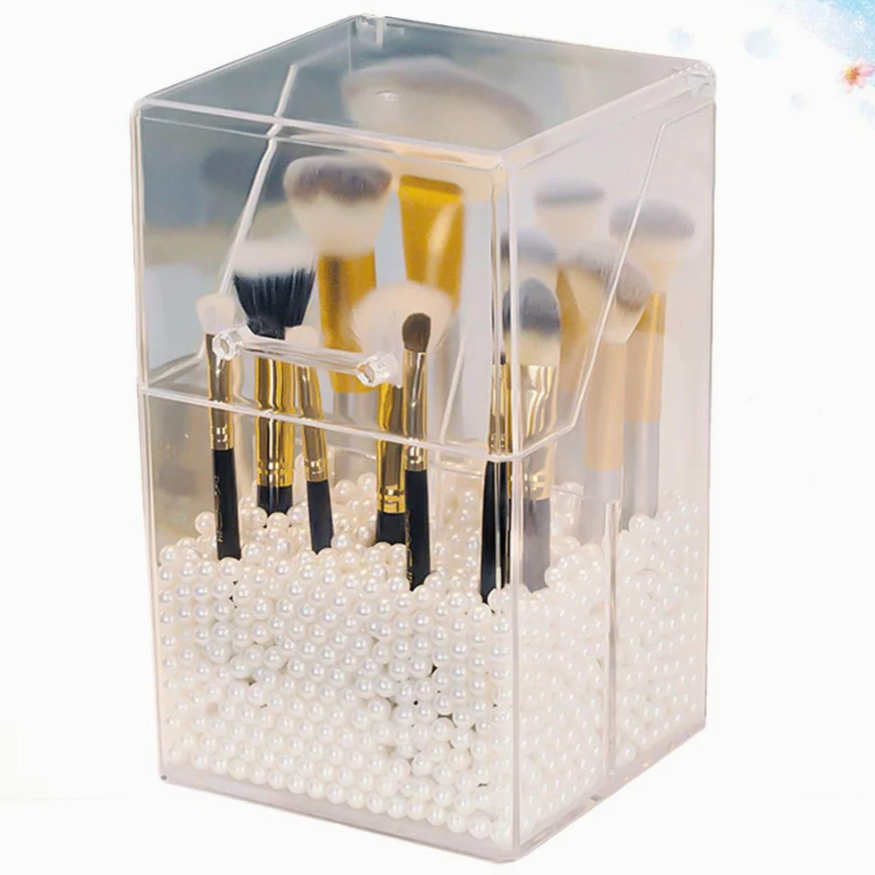 Yardwe - Organizer per cosmetici in acrilico trasparente, con 1000 perle