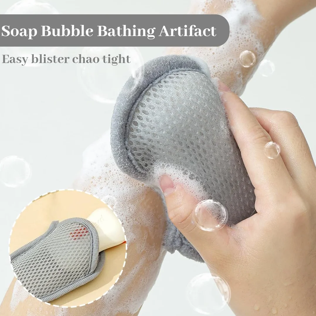 4 sacchetti rete per sapone schiumogeni, morbidi e spessi, schiuma ricca, coloranti per sapone, salva sapone