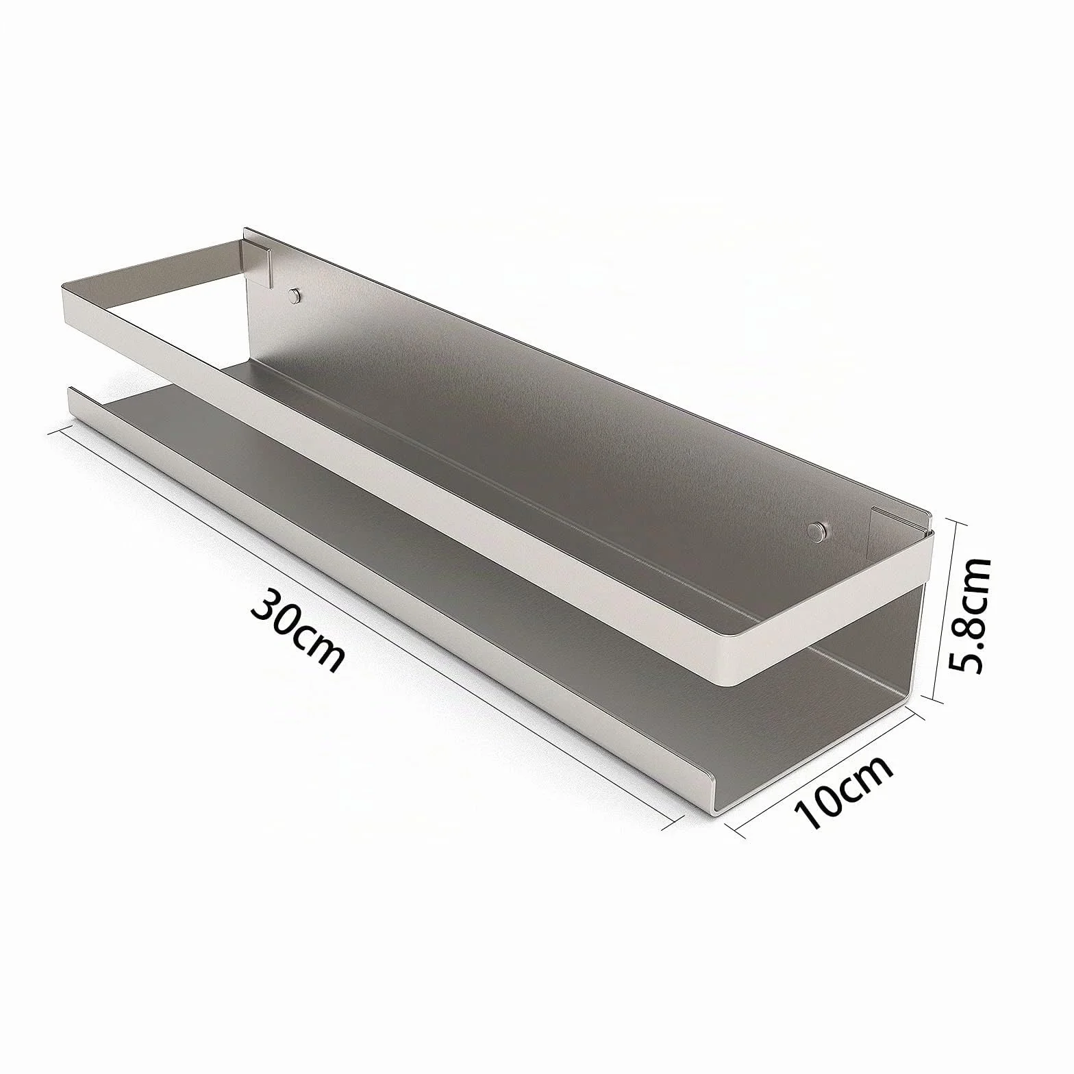 Mensola Doccia Inox SUS 304 30 cm Acciaio Inossidabile Autoadesivo Senza Foratura Spazzolato