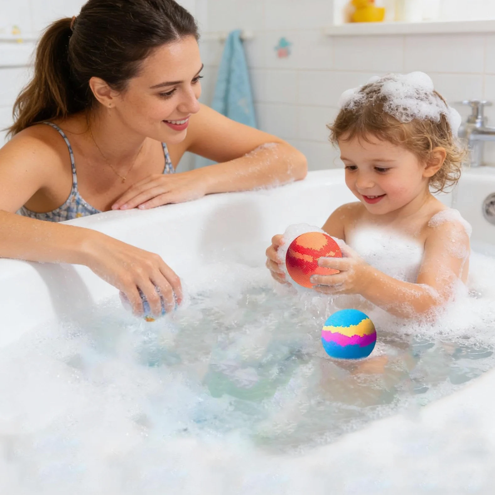 Bombe da Bagno Effervescenti 12 Pezzi Colorate Delicate Effervescenti | Regali Idea Regalo da Calza per Bambini per Famiglia Bambini Bambine Figlio Figlia