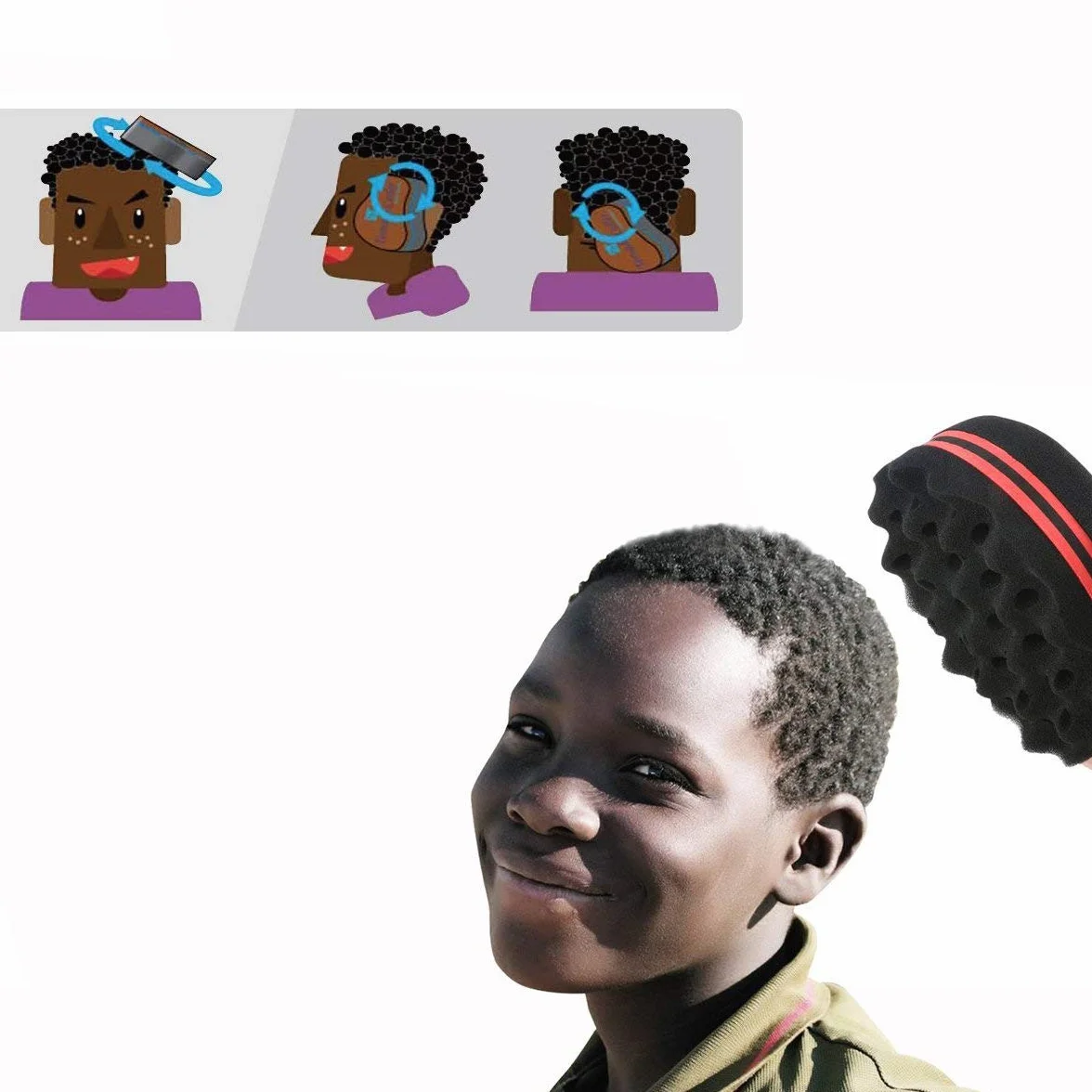 2 pezzi Spugne per Spazzola per Capelli,Spugna Afro Hair Twist Spugna di Afro dei Riccioli