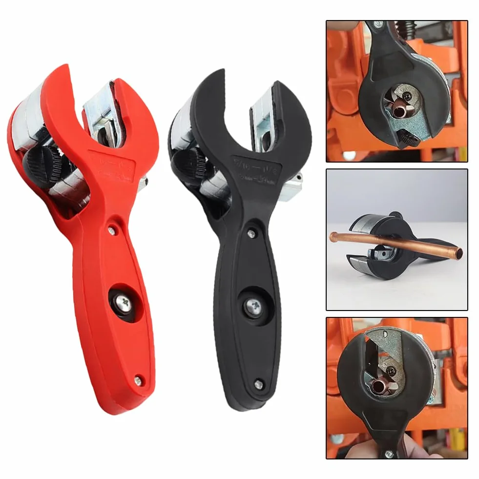 Tagliatubi a cricchetto per tubi 8-29 mm, acciaio inossidabile, rame, alluminio, rosso