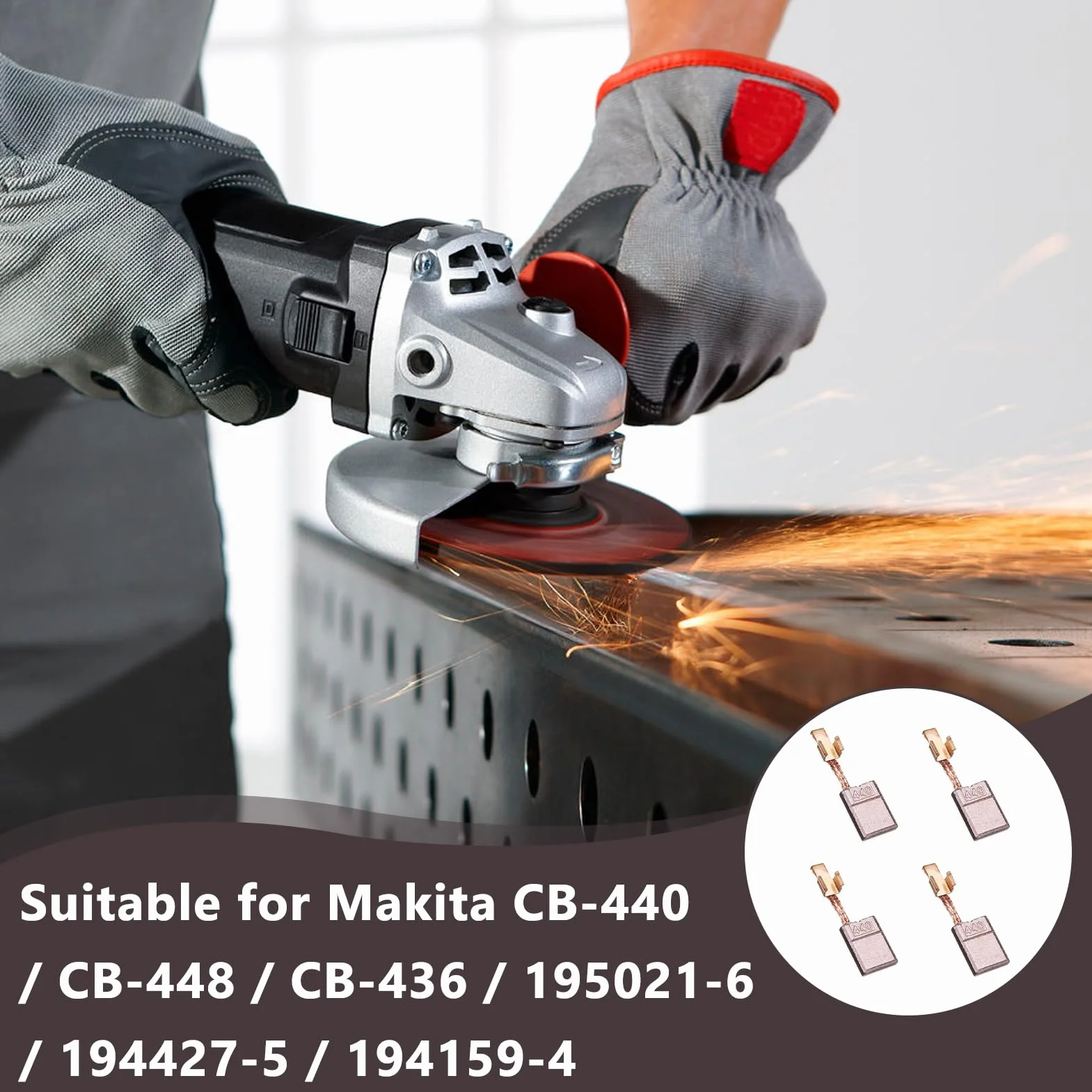Spazzole di Carbone per Motore Makita CB-440 CB-448 CB-436 Compatibile BDF440 BFR440 BFR550 BFR750 BDA340 BDA351