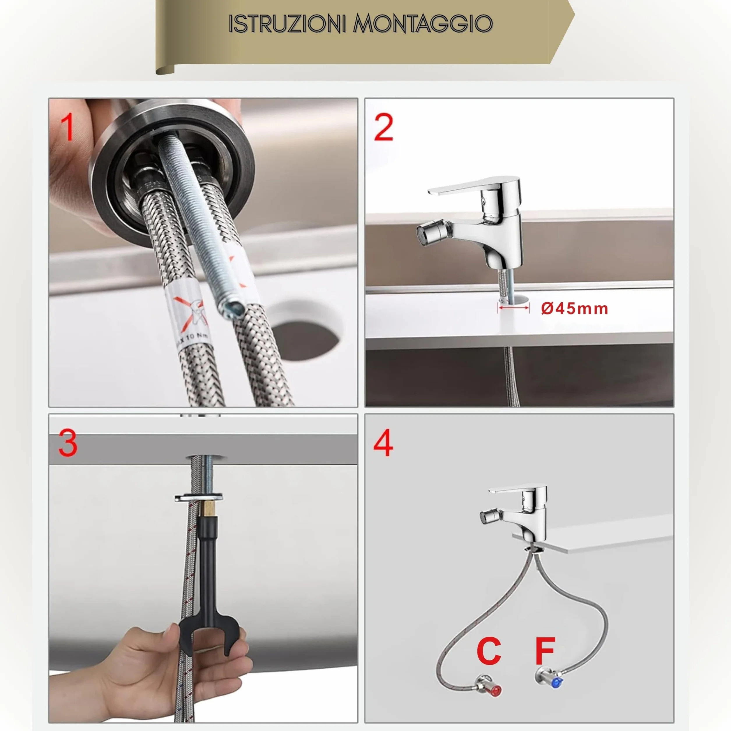 Yasta Rubinetto Bidet Miscelatore Argento con Testa Mobile Orientabile 360 Gradi per Lavabo Lavandino, Leva Monocomando