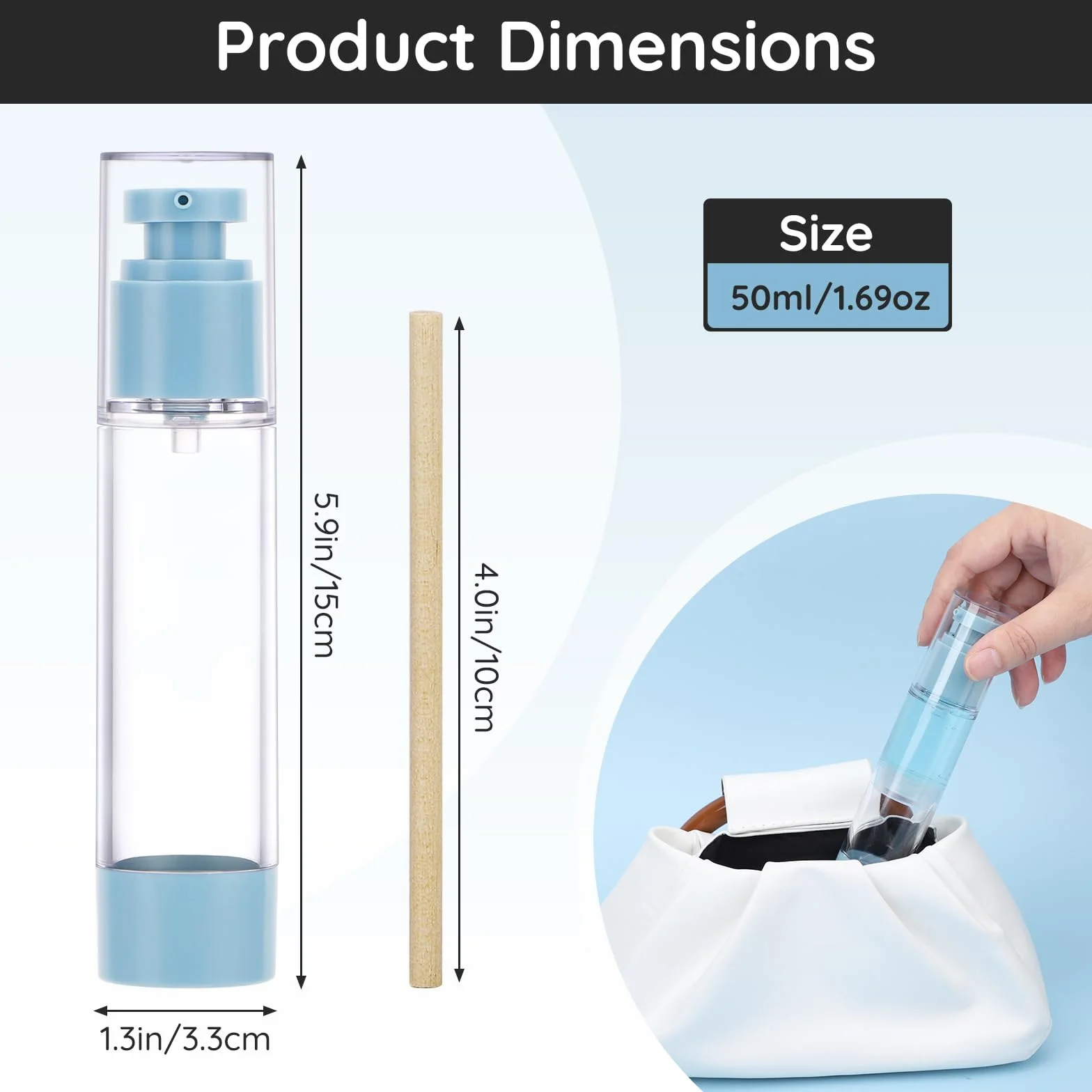Segbeauty Crema Mani Dispenser, 3 Pezzi 50ml Airless Flaconi, Dosatore Contenitore Bottiglie, Leggero e Portatile, Airless Porta Crema Pump di Plastica, Contenitori da Viaggio per Liquidi