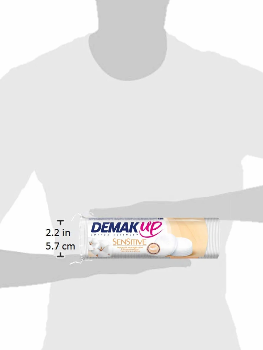 Demak'Up Sensitive - Cuscinetti struccanti rotondi per pelli sensibili, confezione da 60 pezzi