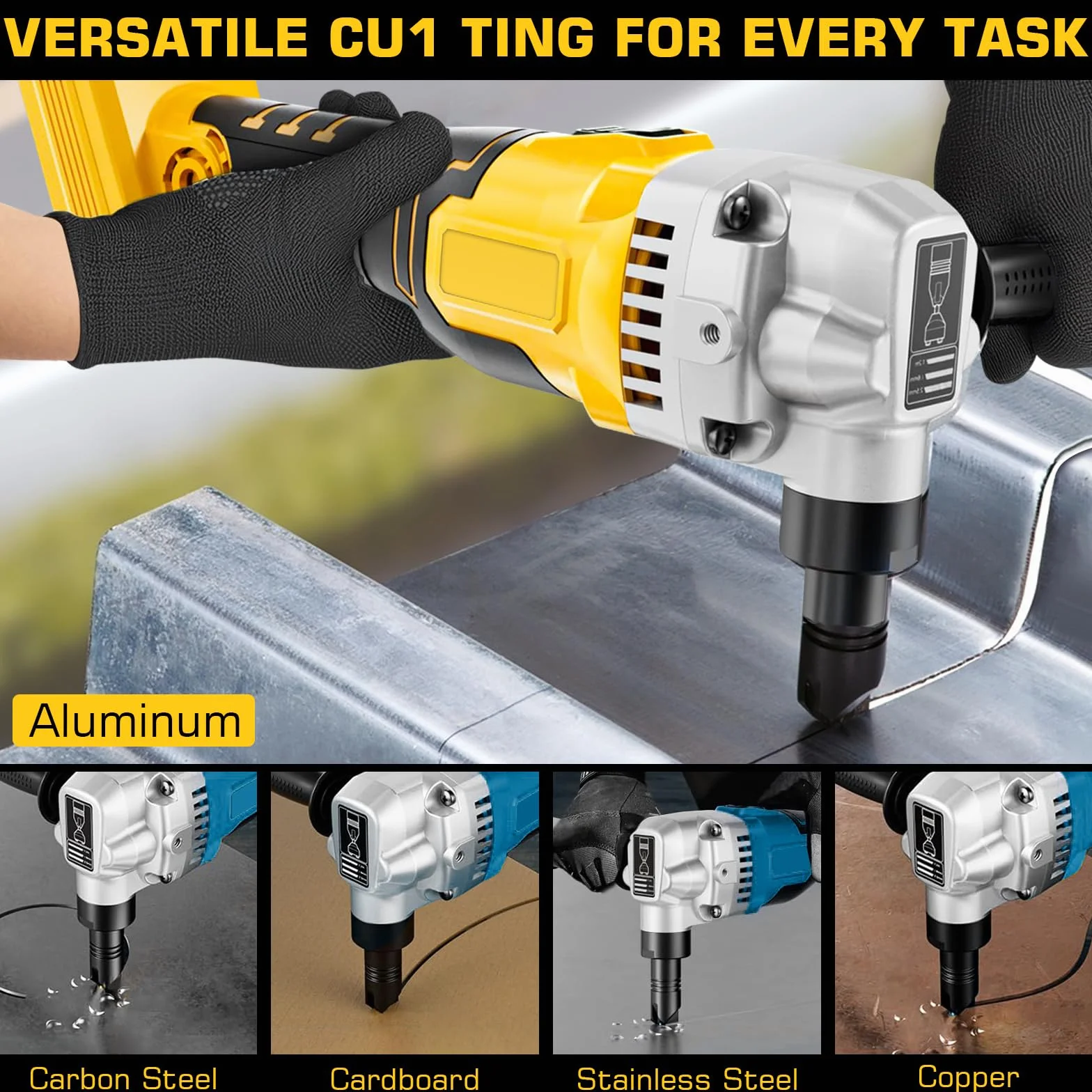 Roditrice in metallo senza fili compatibile con batteria DeWalt 20V, cesoia elettrica senza spazzole 1900 giri/min testa rotante 360°