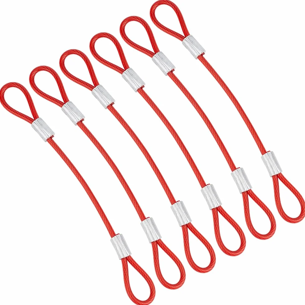 GORGECRAFT Cavo in Acciaio con Anelli Diametro 3mm Lunghezza 15.5cm Rosso